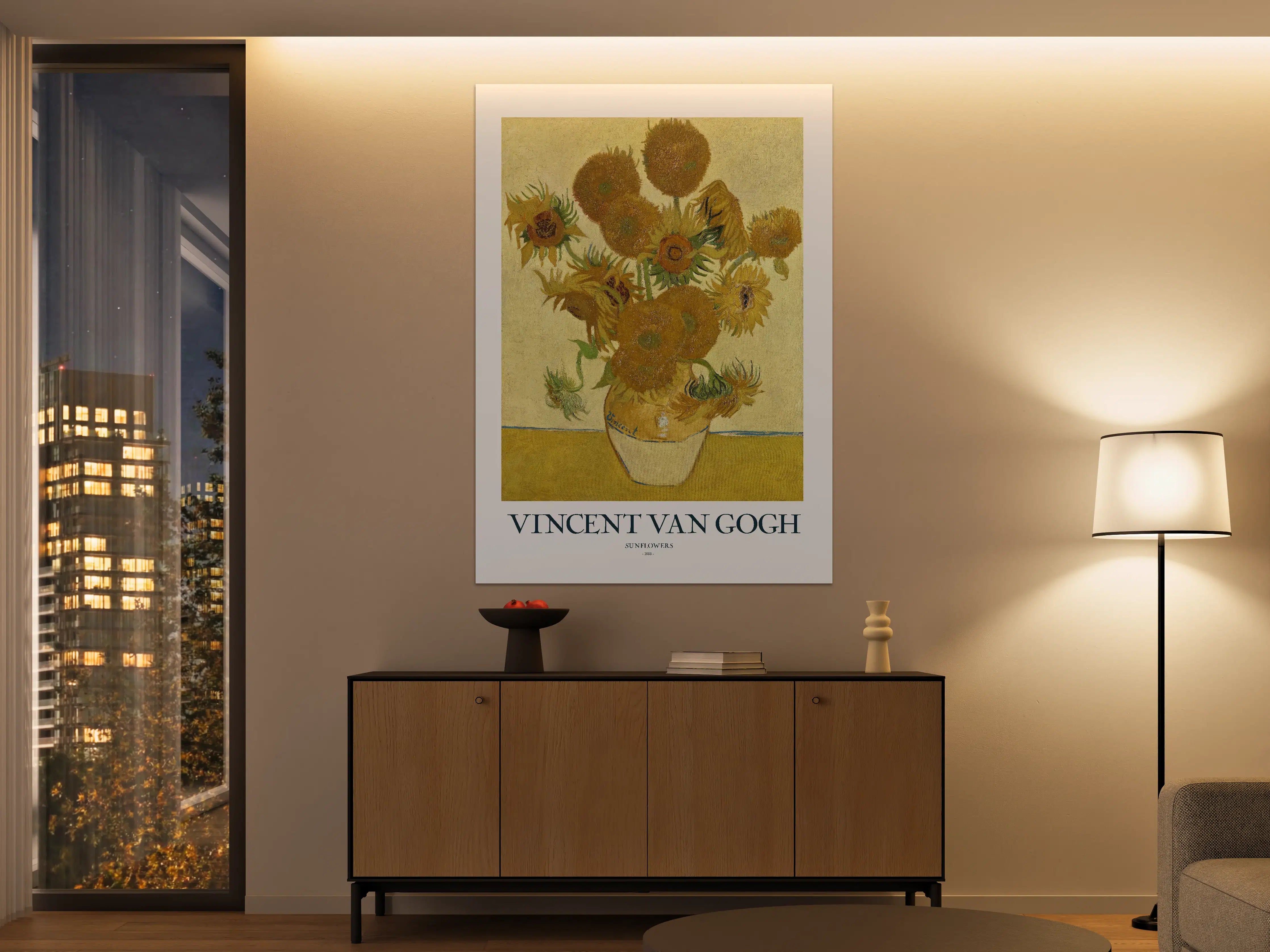 Große Wandbilder - Lebendige Sonnenblumen im klassischen Stillleben