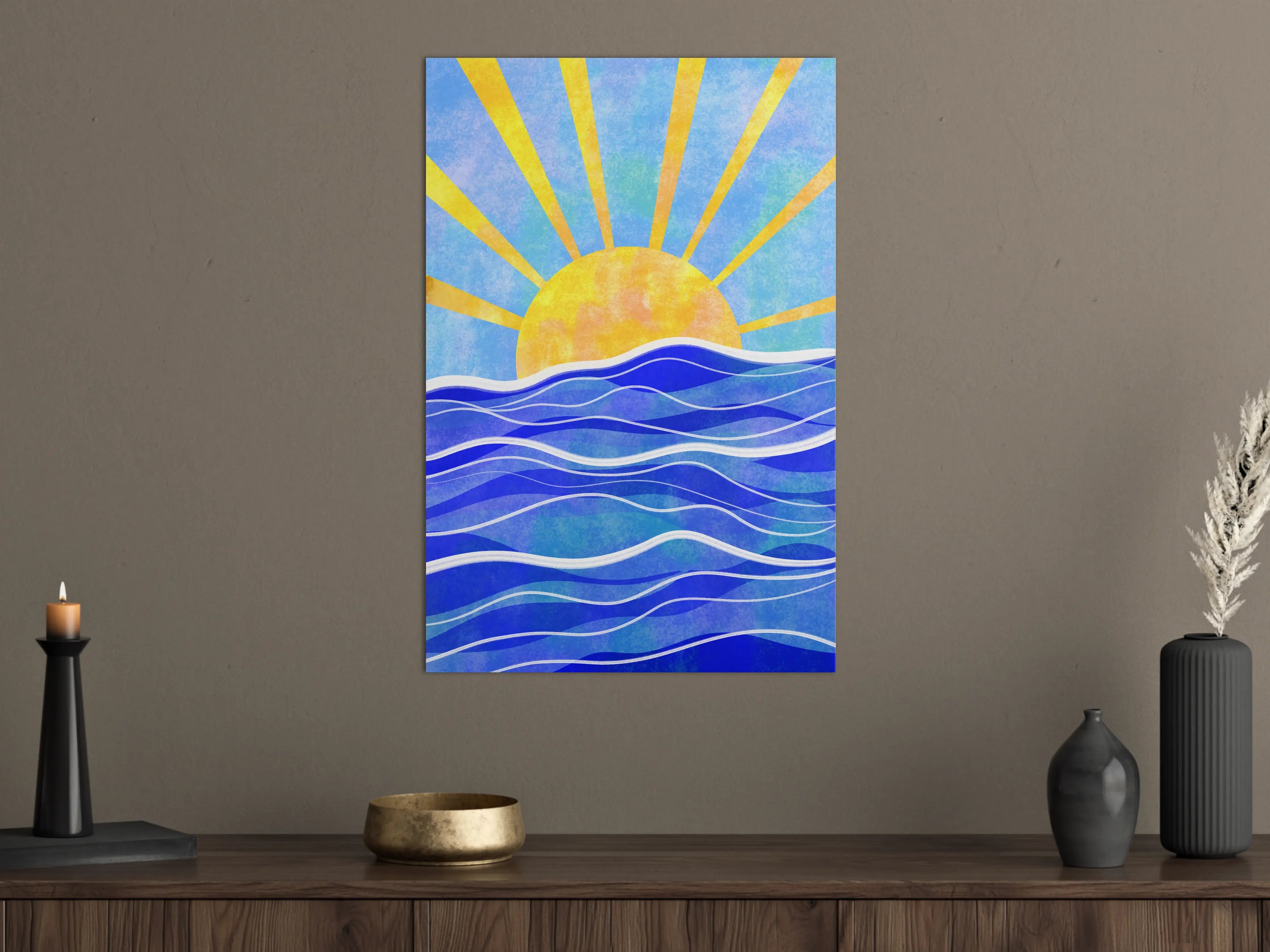 Große Wandbilder - Lebendige Sonnenuntergangsszene am Meer