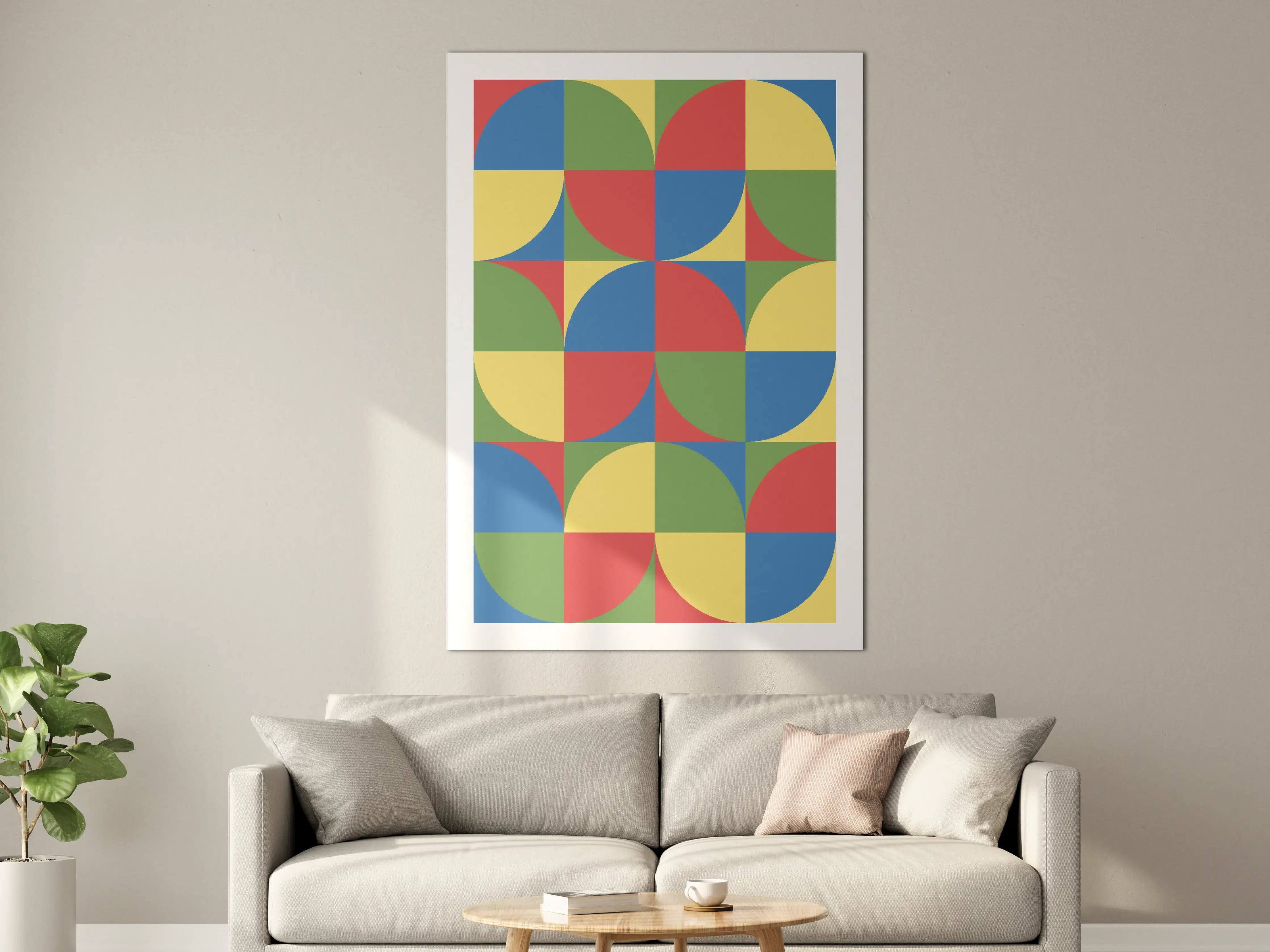 Große Wandbilder - Lebendige geometrische Musterwandgestaltung