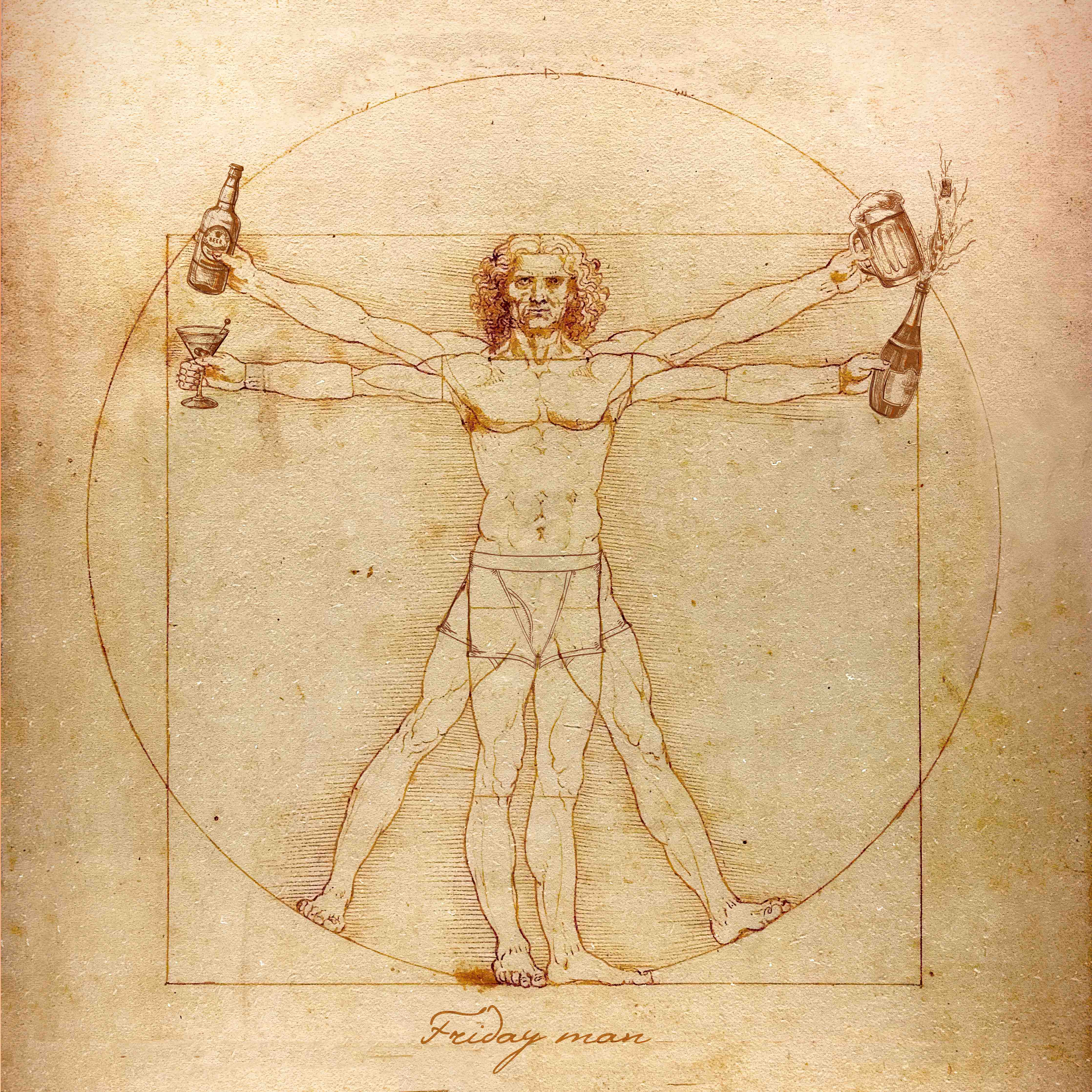 Große Wandbilder-Leonardo da Vinci Vitruvianischer Mensch