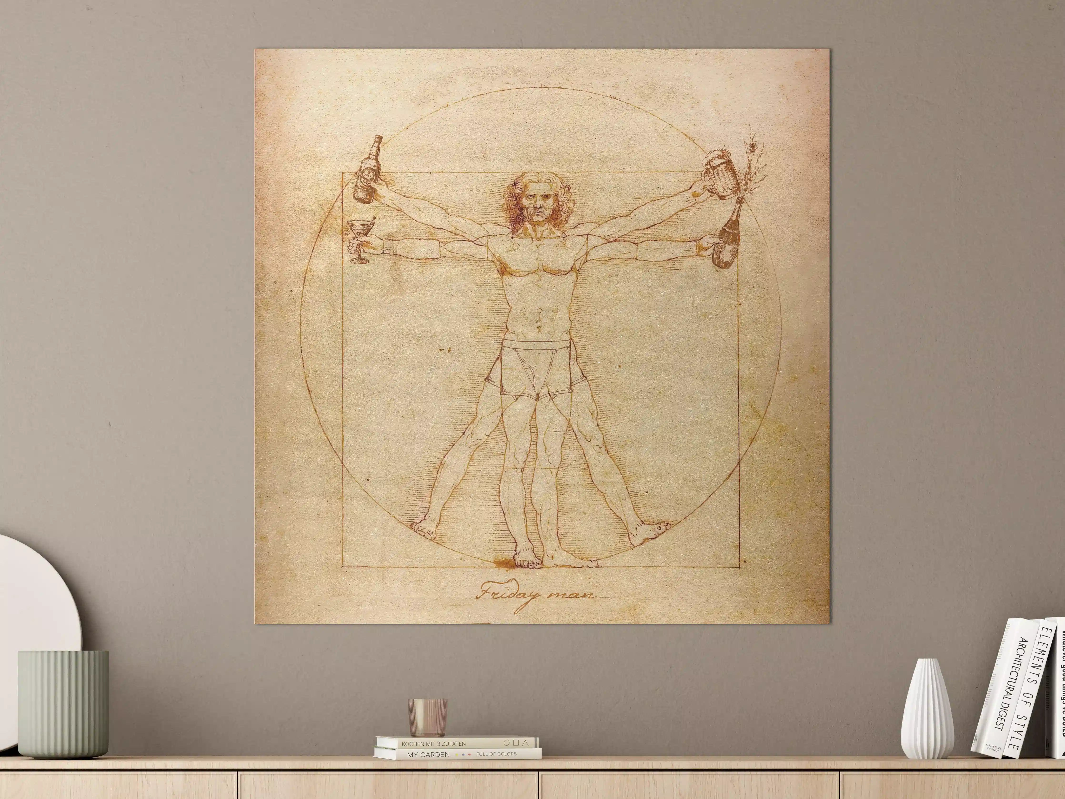 Große Wandbilder - Leonardo da Vinci Vitruvianischer Mensch