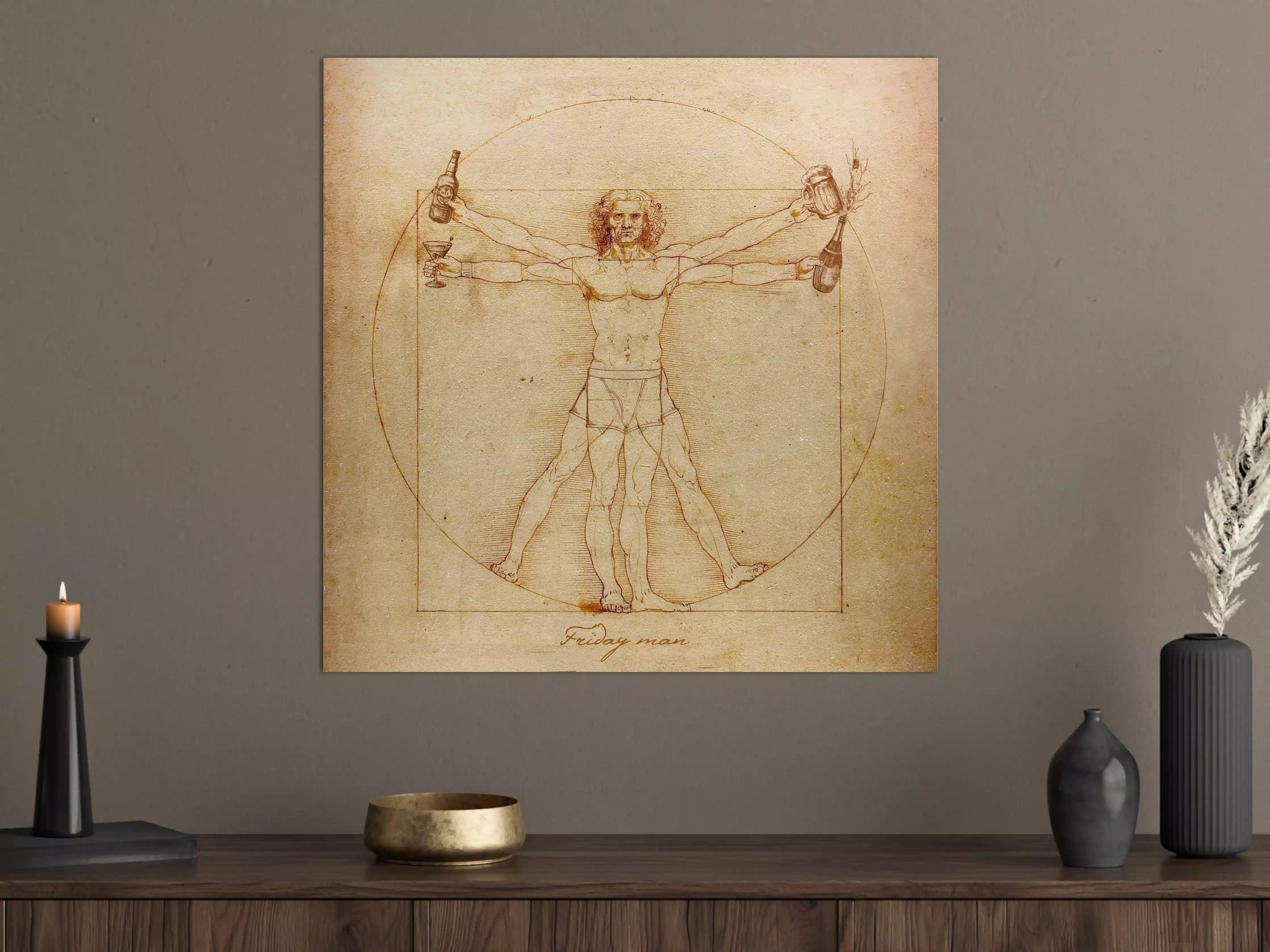 Große Wandbilder - Leonardo da Vinci Vitruvianischer Mensch