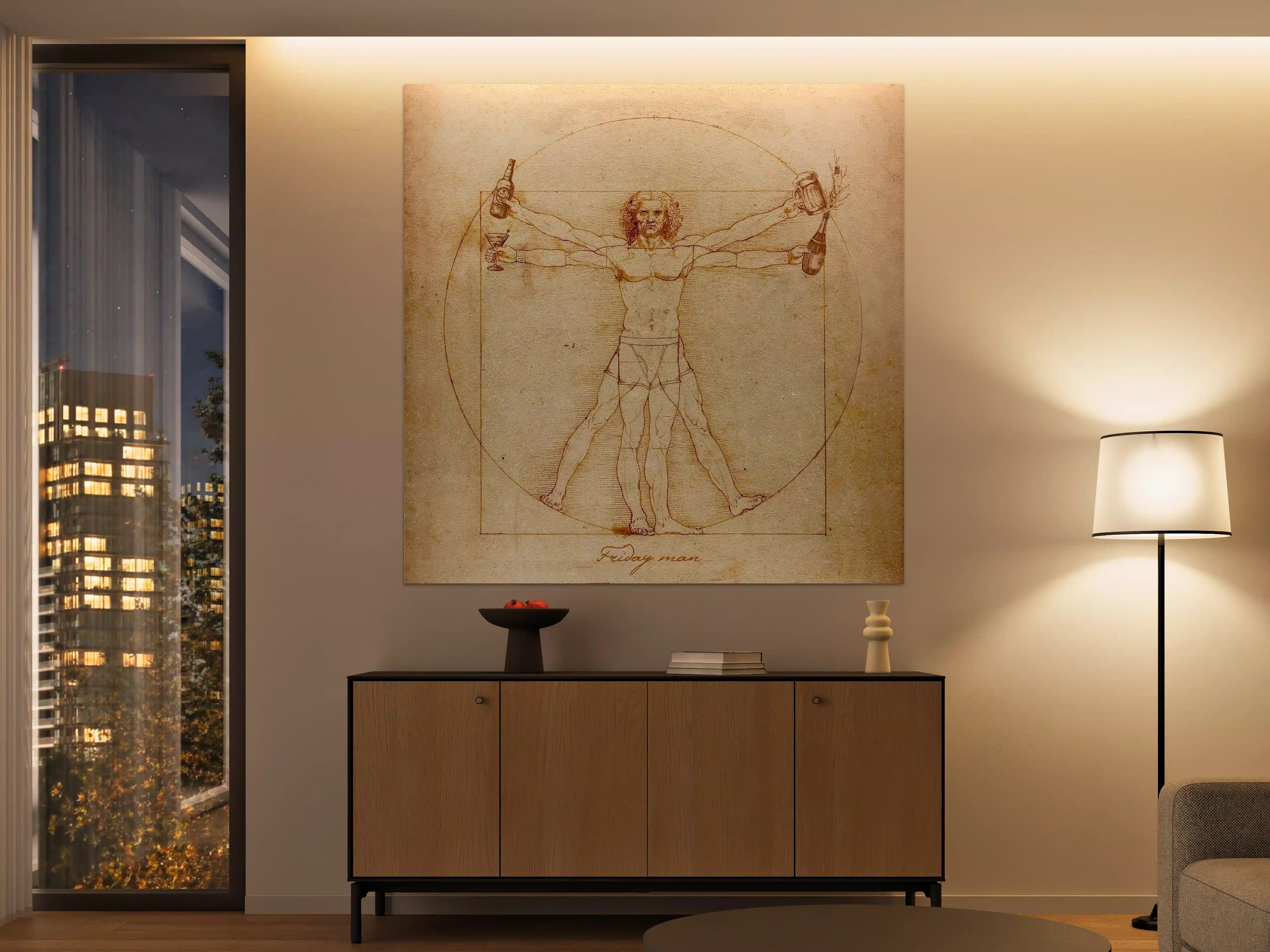 Große Wandbilder - Leonardo da Vinci Vitruvianischer Mensch