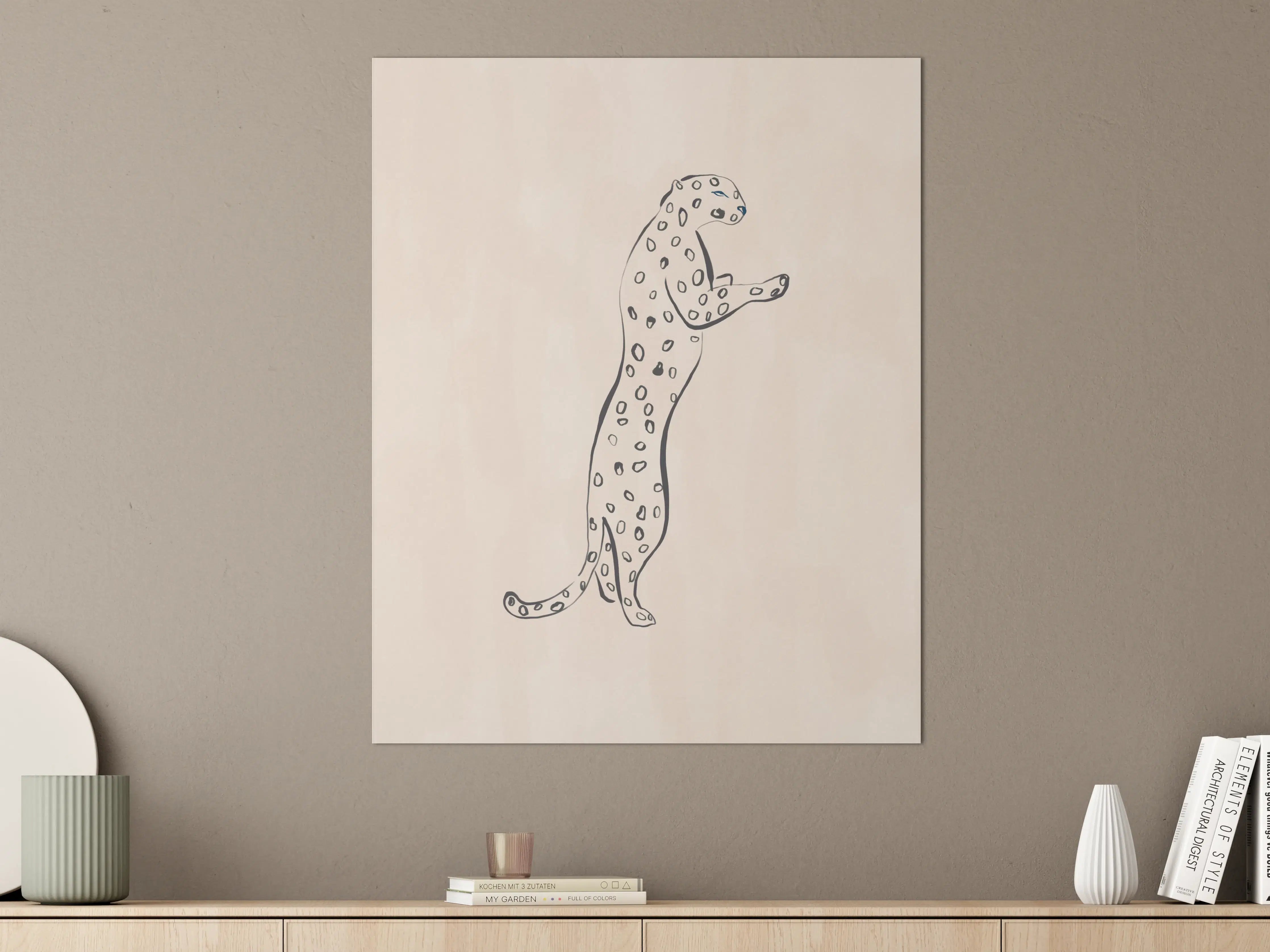 Große Wandbilder - Leopard - Einfache Zeichnung