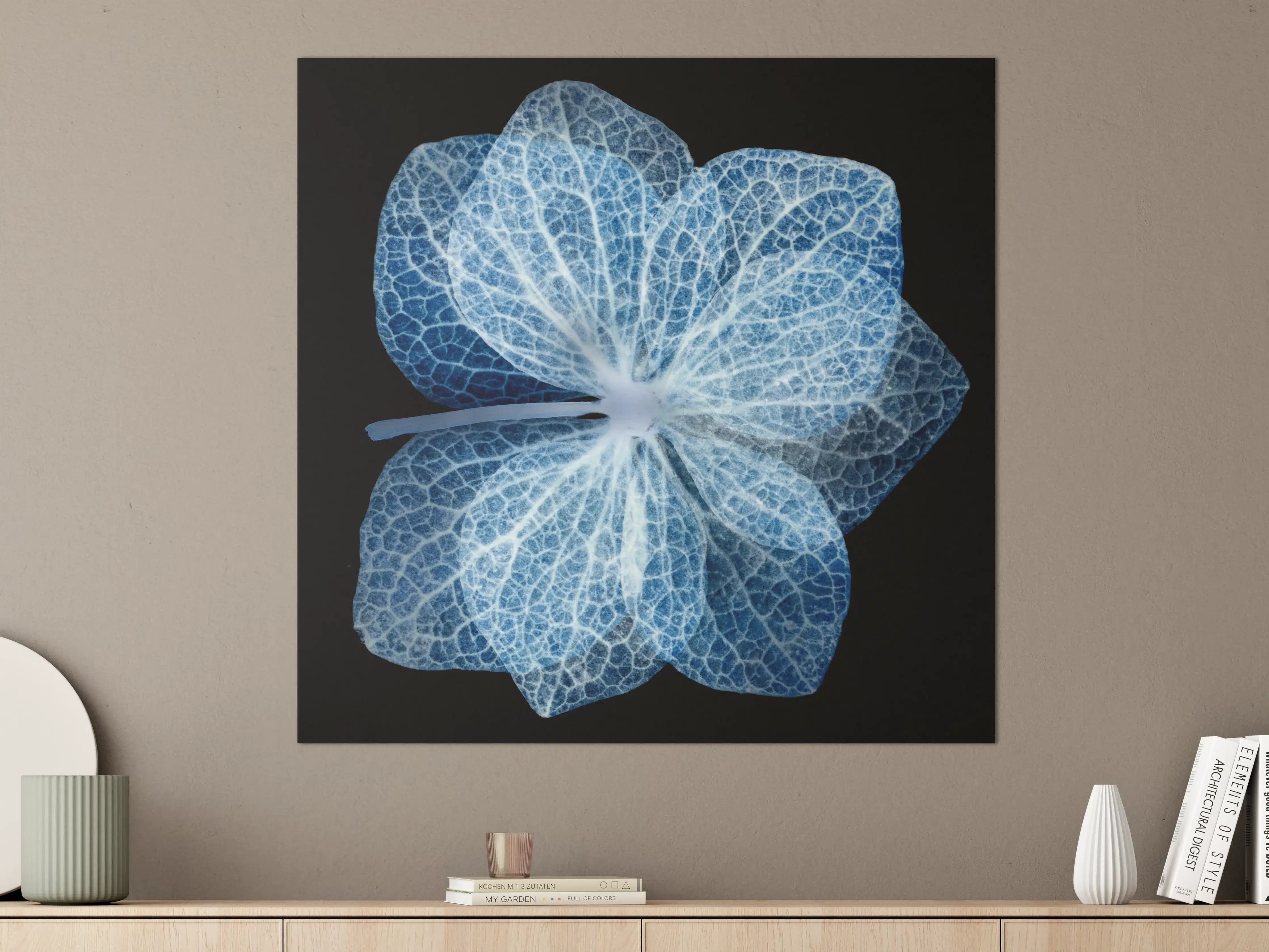 Große Wandbilder - Leuchtende Blume mit transparenter Struktur