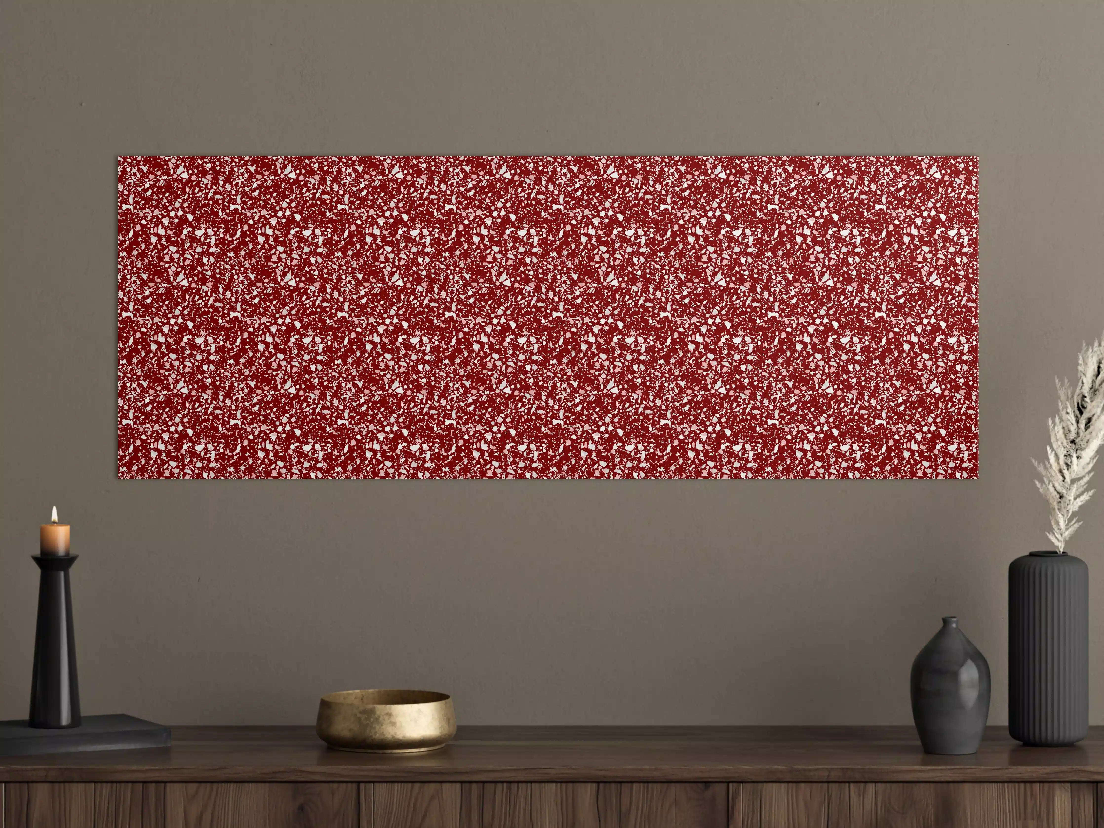 Große Wandbilder - Leuchtende Rot-Weiße Glitzerstruktur