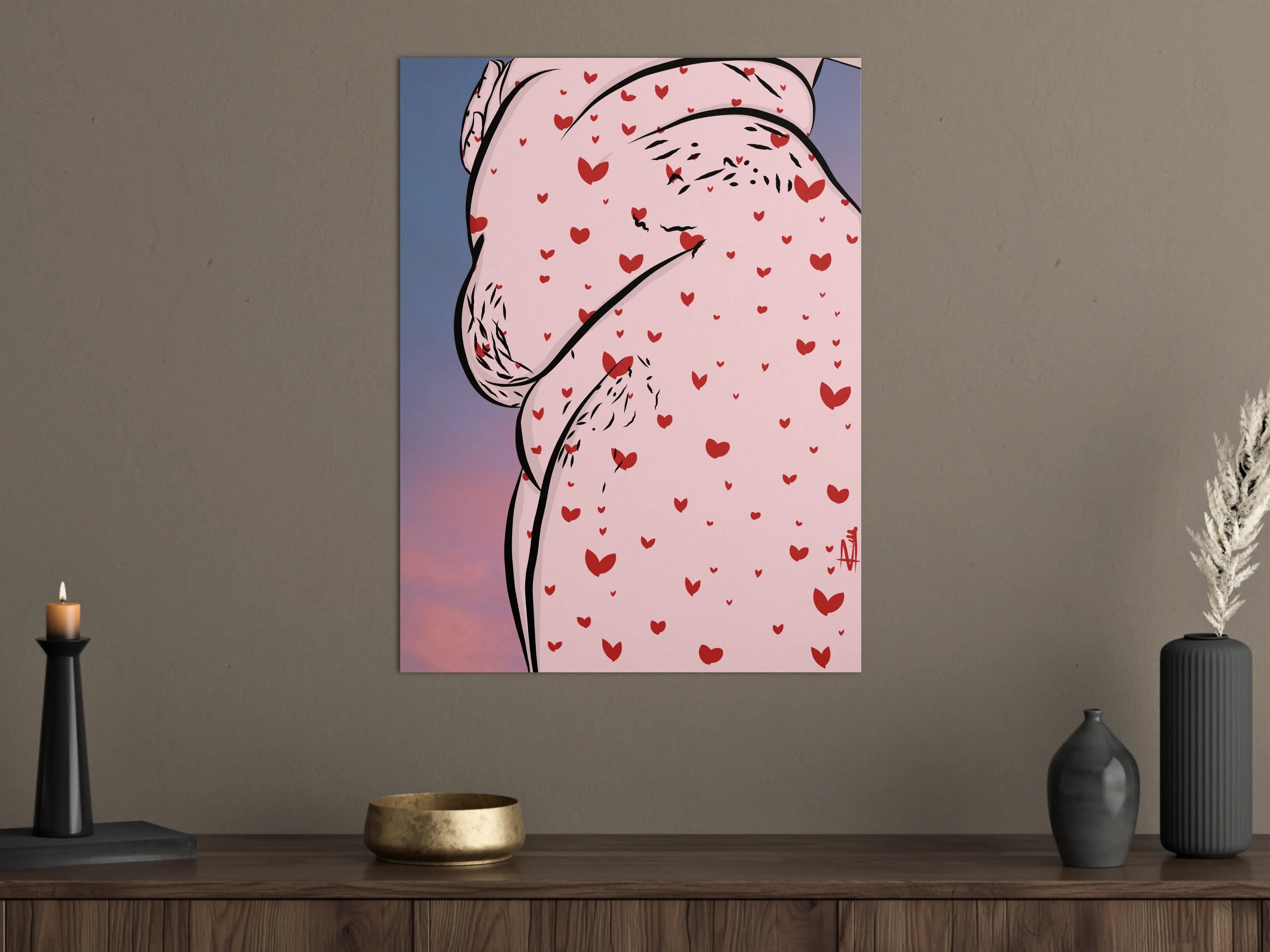 Große Wandbilder - Liebevolle Umarmung in zarter Farbpalette