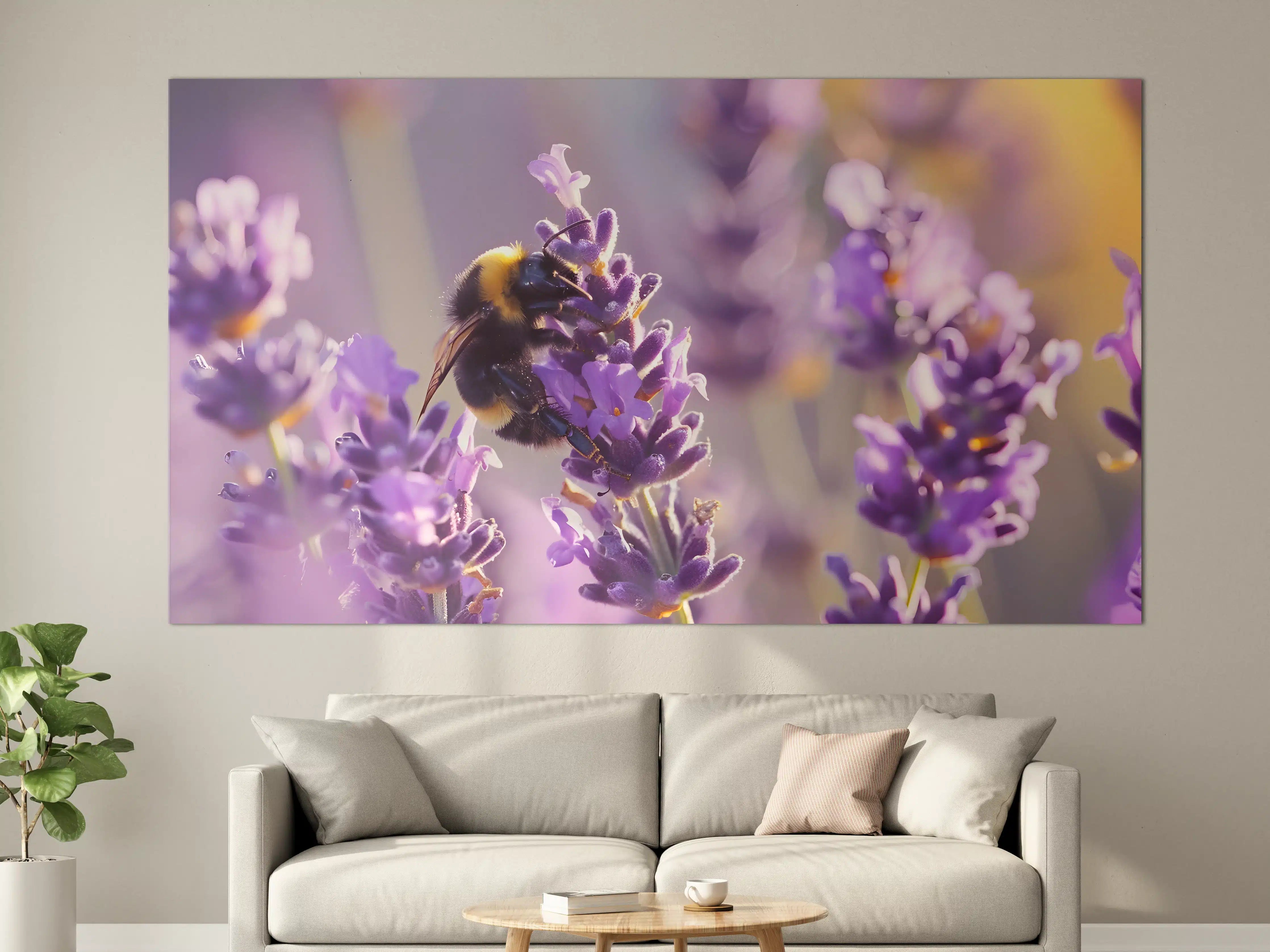 Große Wandbilder - Lila Lavendel mit Hummel