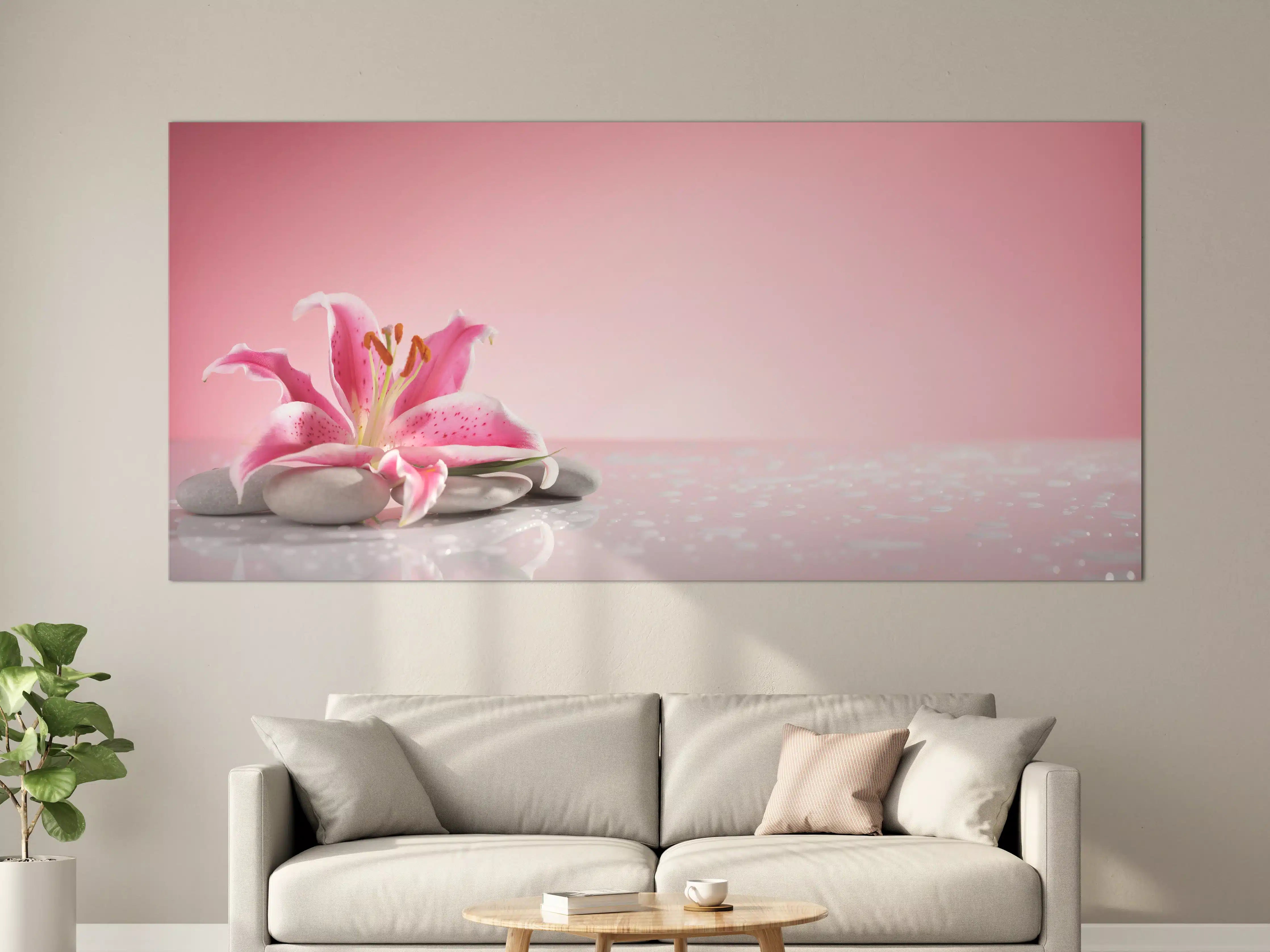 Große Wandbilder - Lilie und Massagesteine