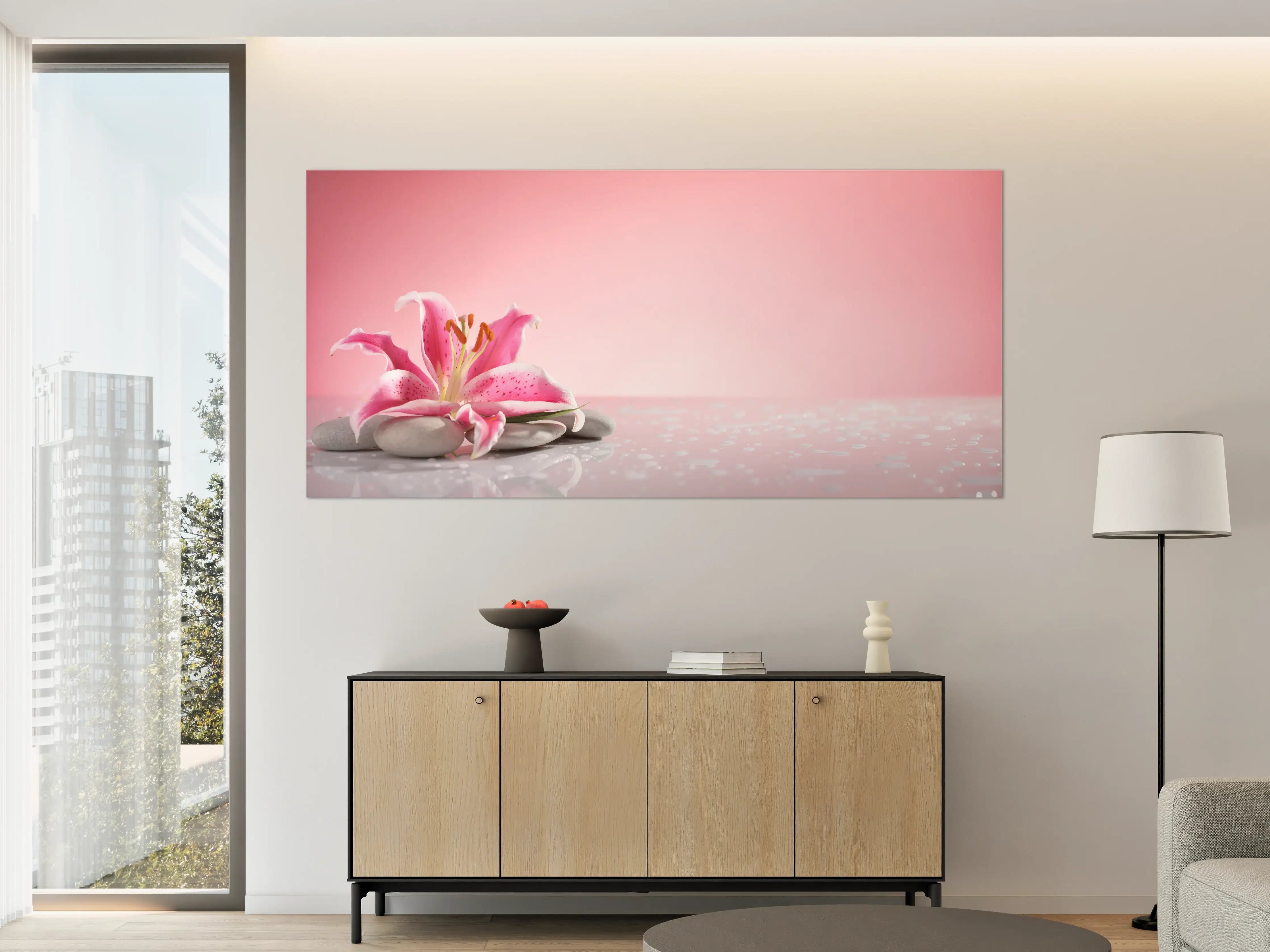 Große Wandbilder - Lilie und Massagesteine