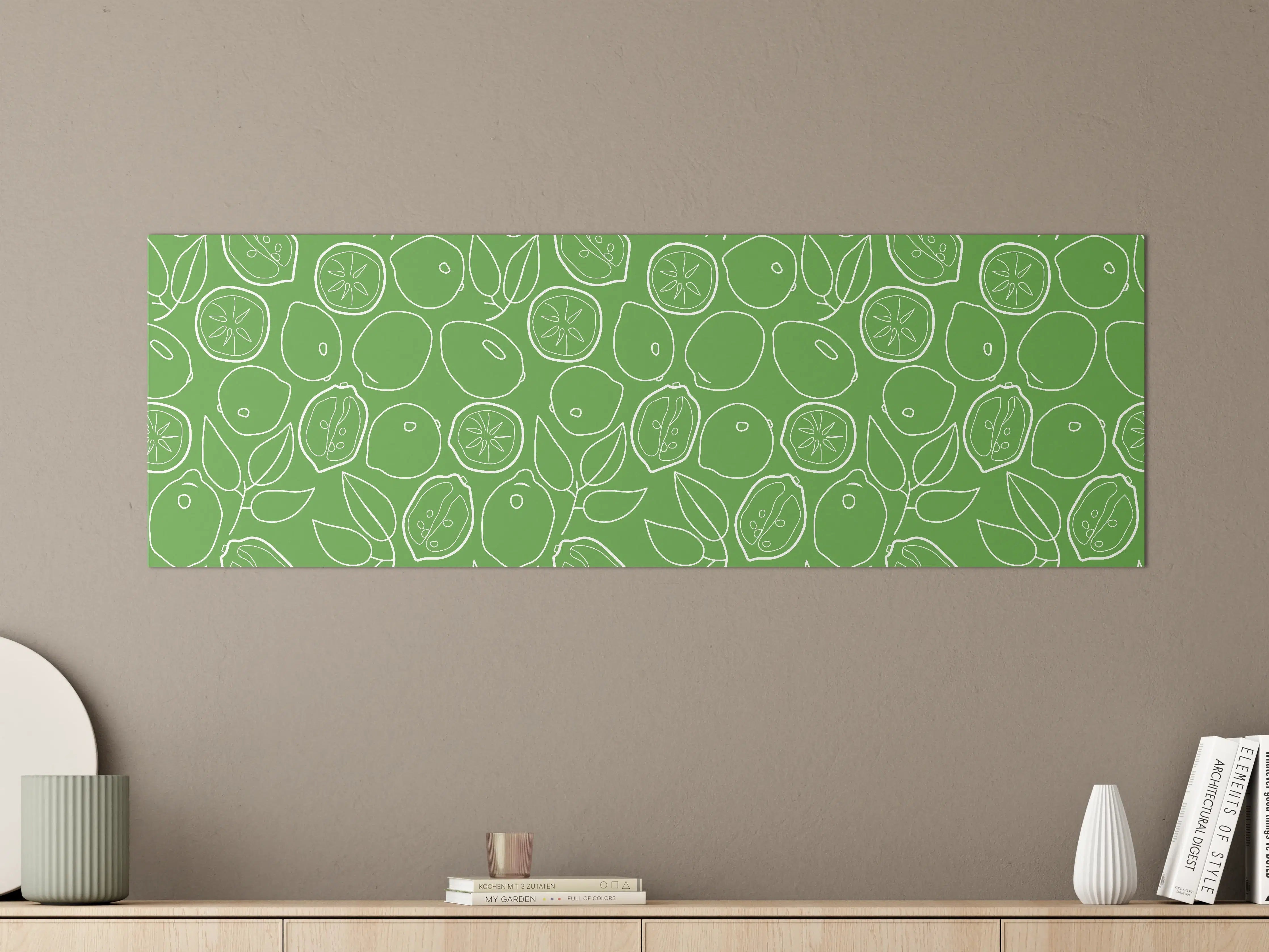 Große Wandbilder - Limetten-Citrus Grünes Muster