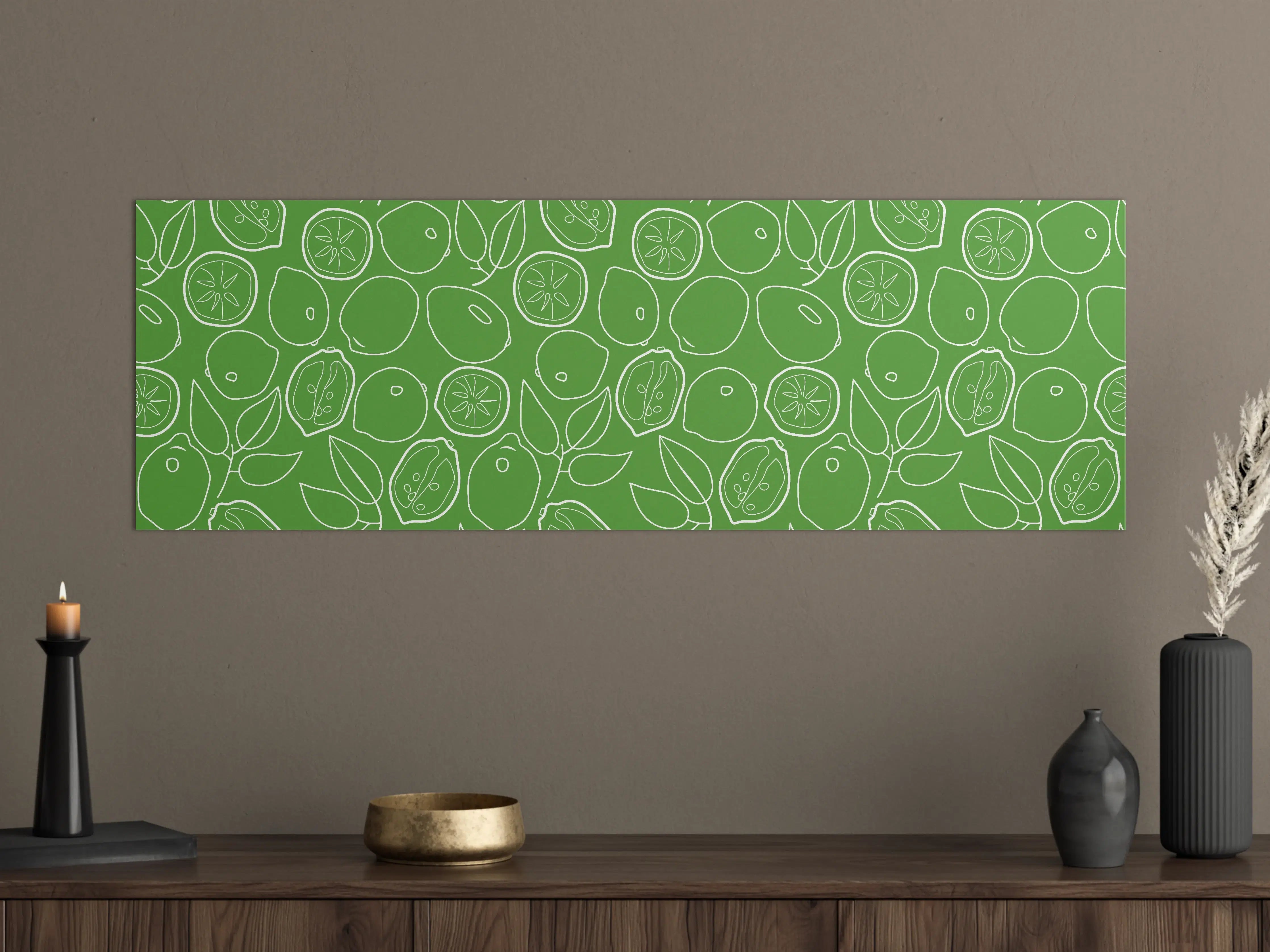 Große Wandbilder - Limetten-Citrus Grünes Muster