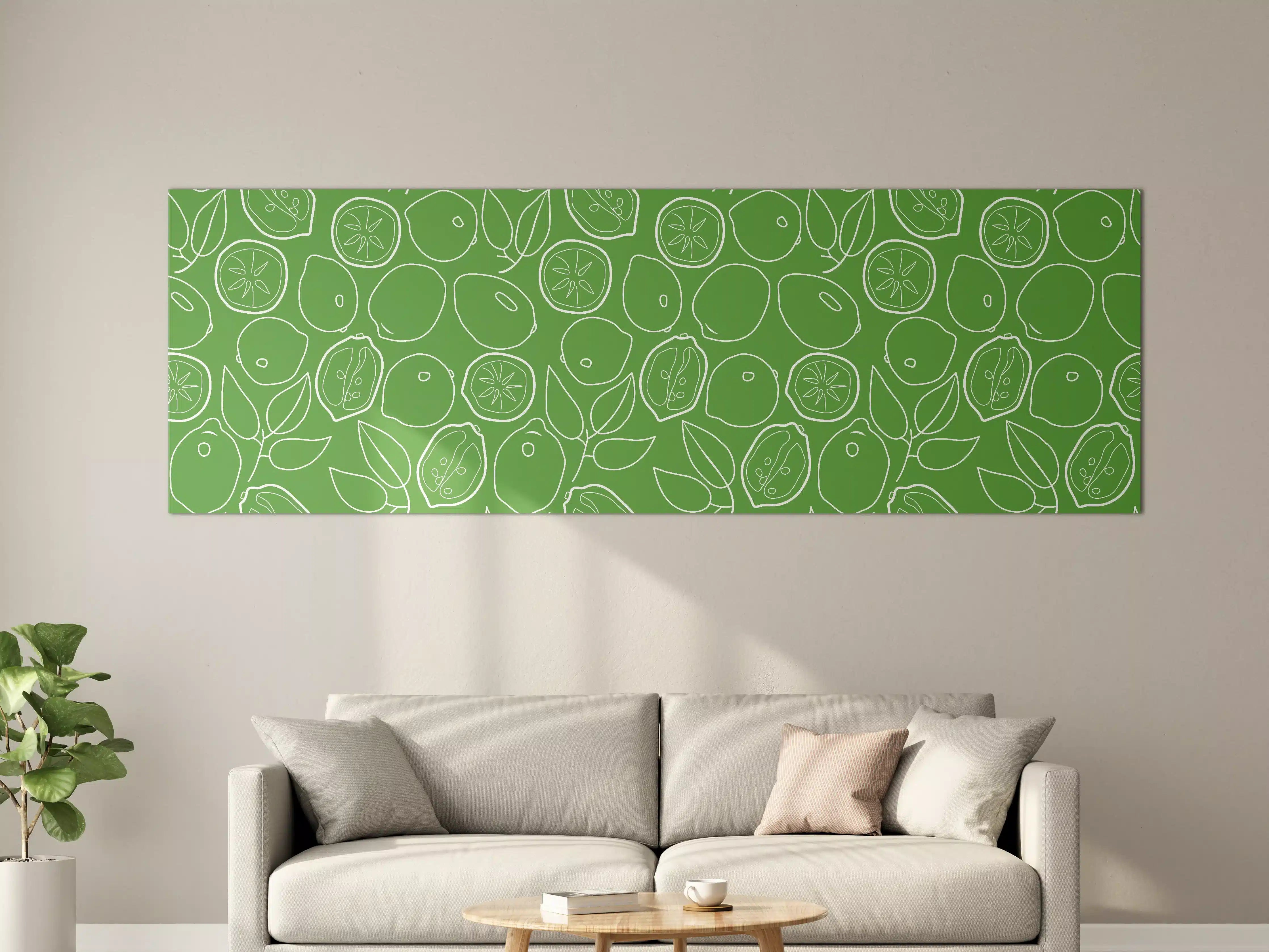 Große Wandbilder - Limetten-Citrus Grünes Muster