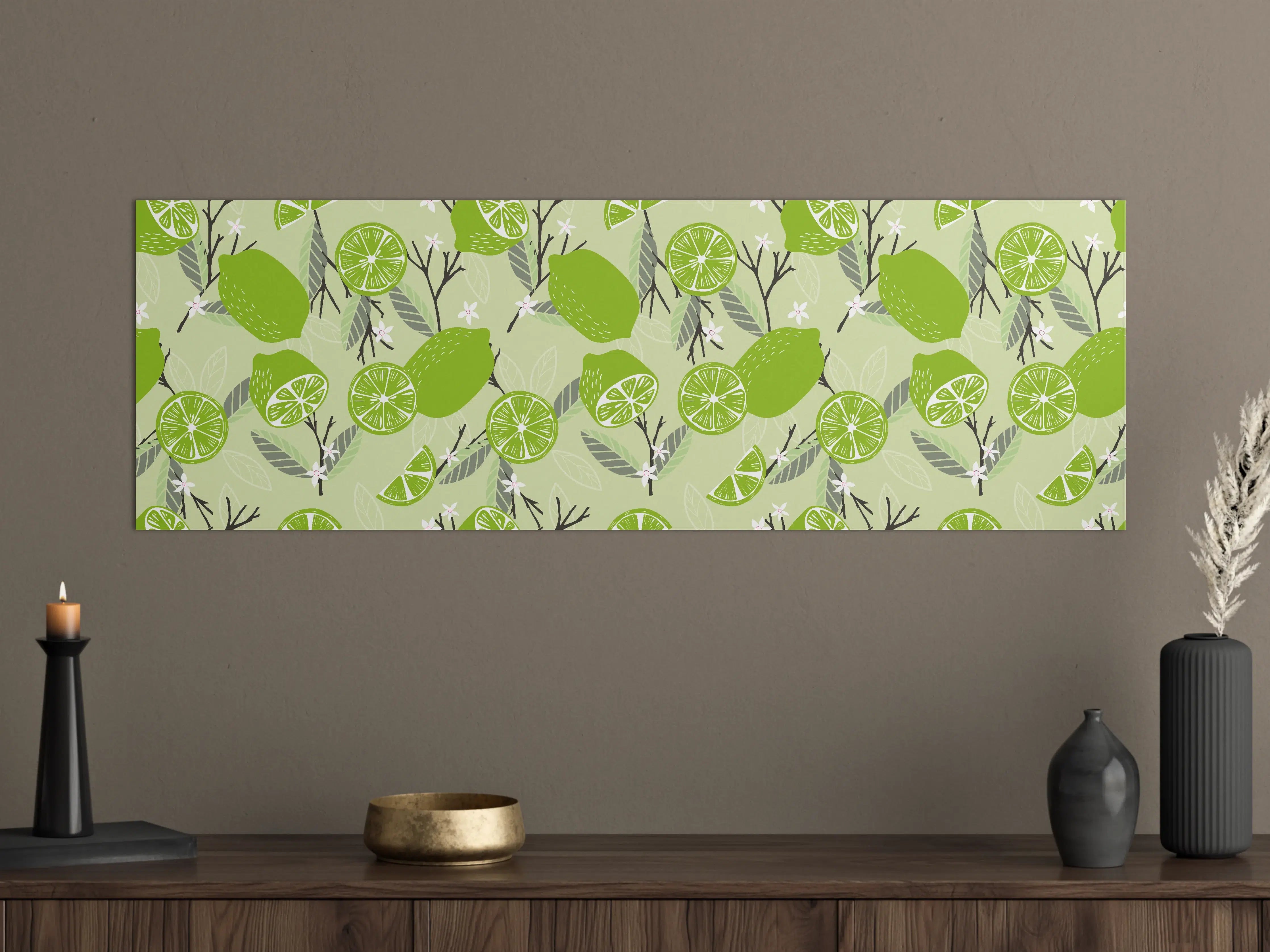 Große Wandbilder - Limetten-Muster Fruchtige Frische