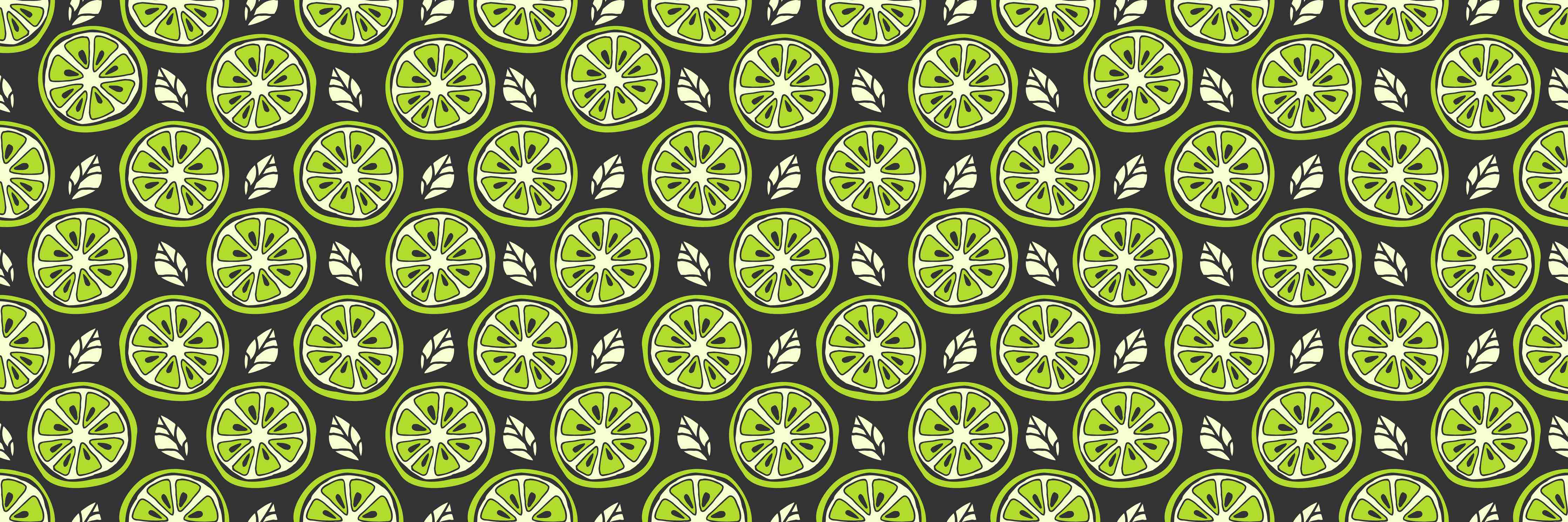 Große Wandbilder-Limetten-Scheiben Citrus-Muster Grün