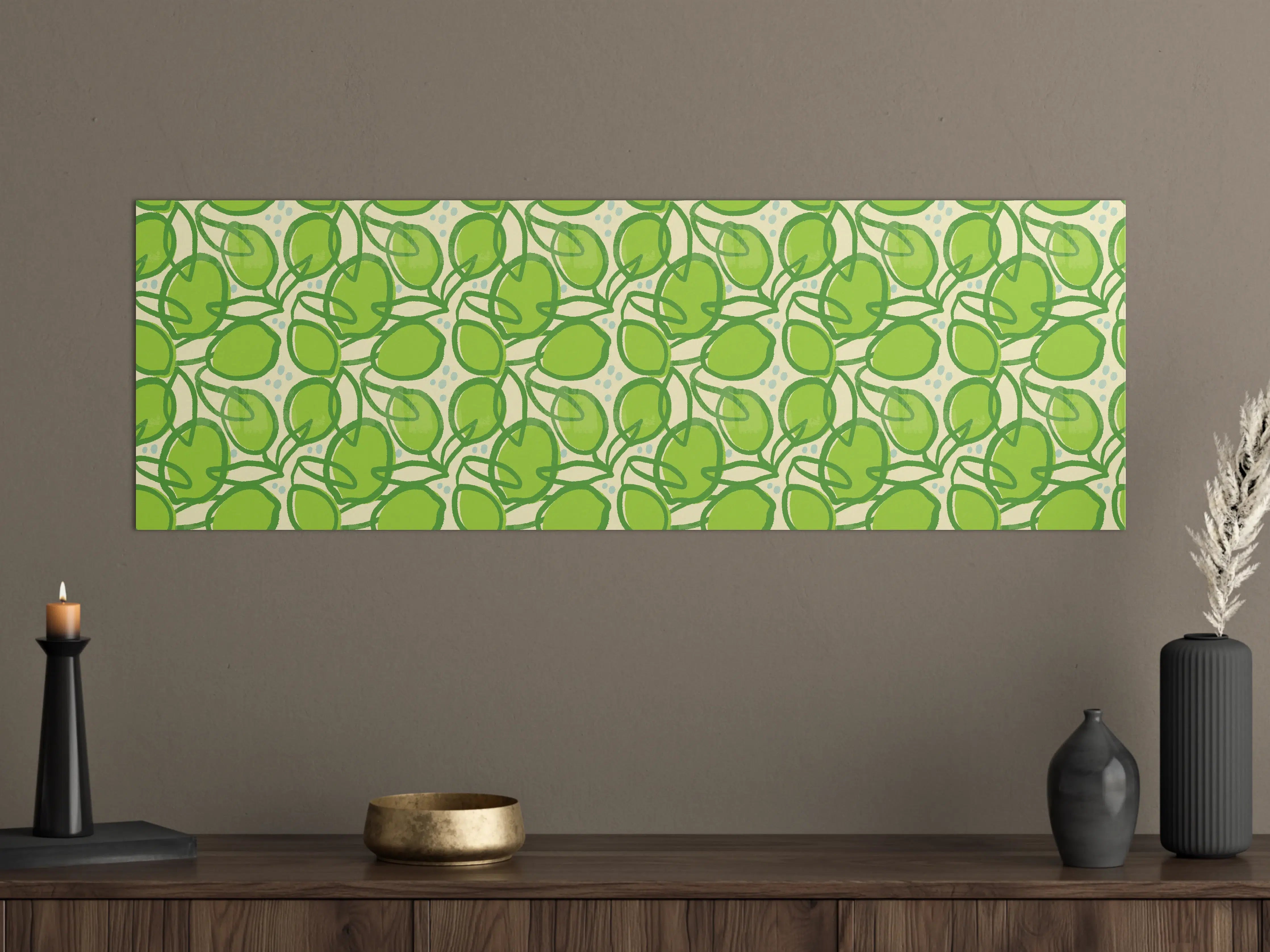 Große Wandbilder - Limettenmuster Neon-Grün