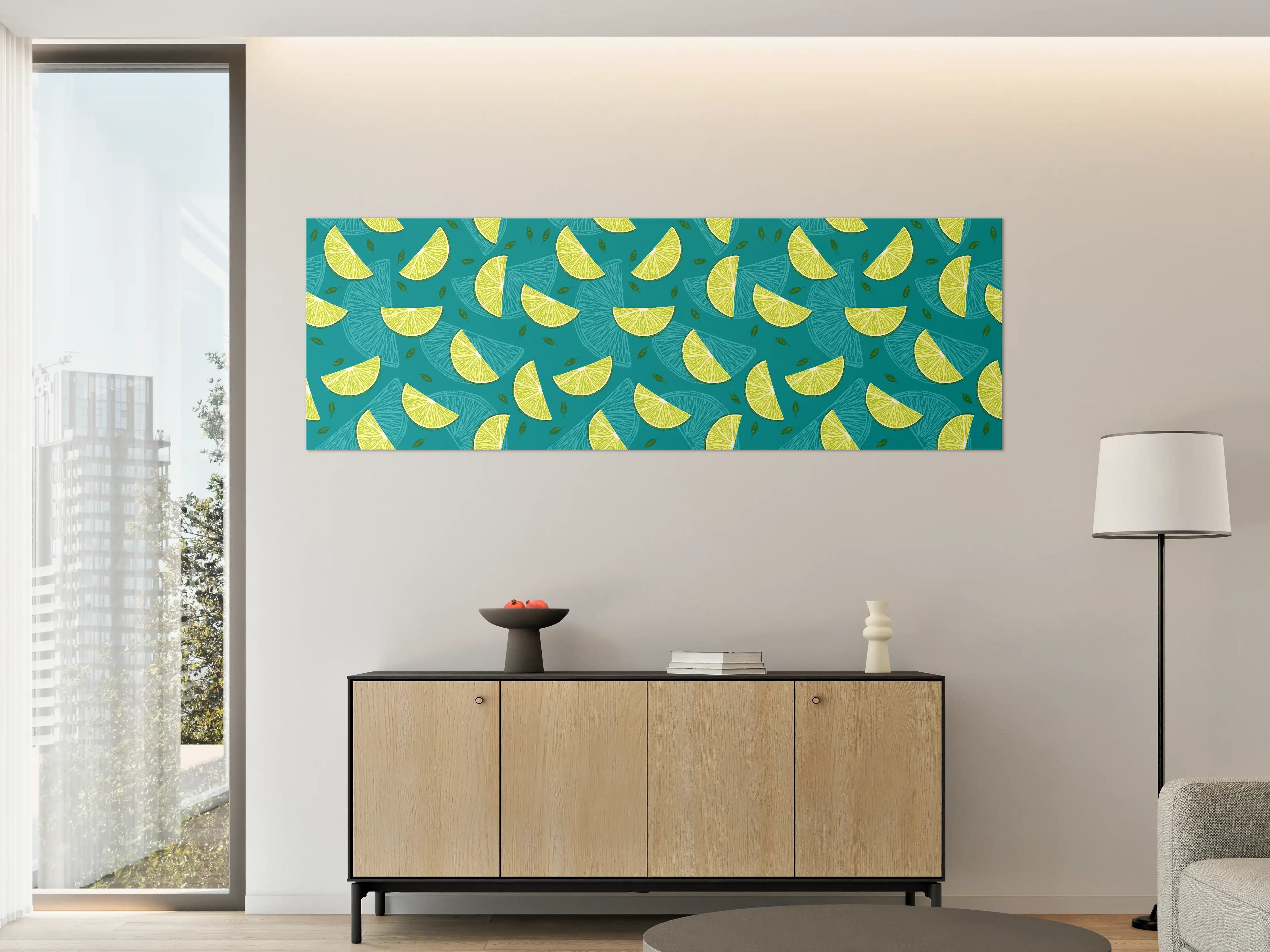 Große Wandbilder - Limettenmuster Türkis-Grün