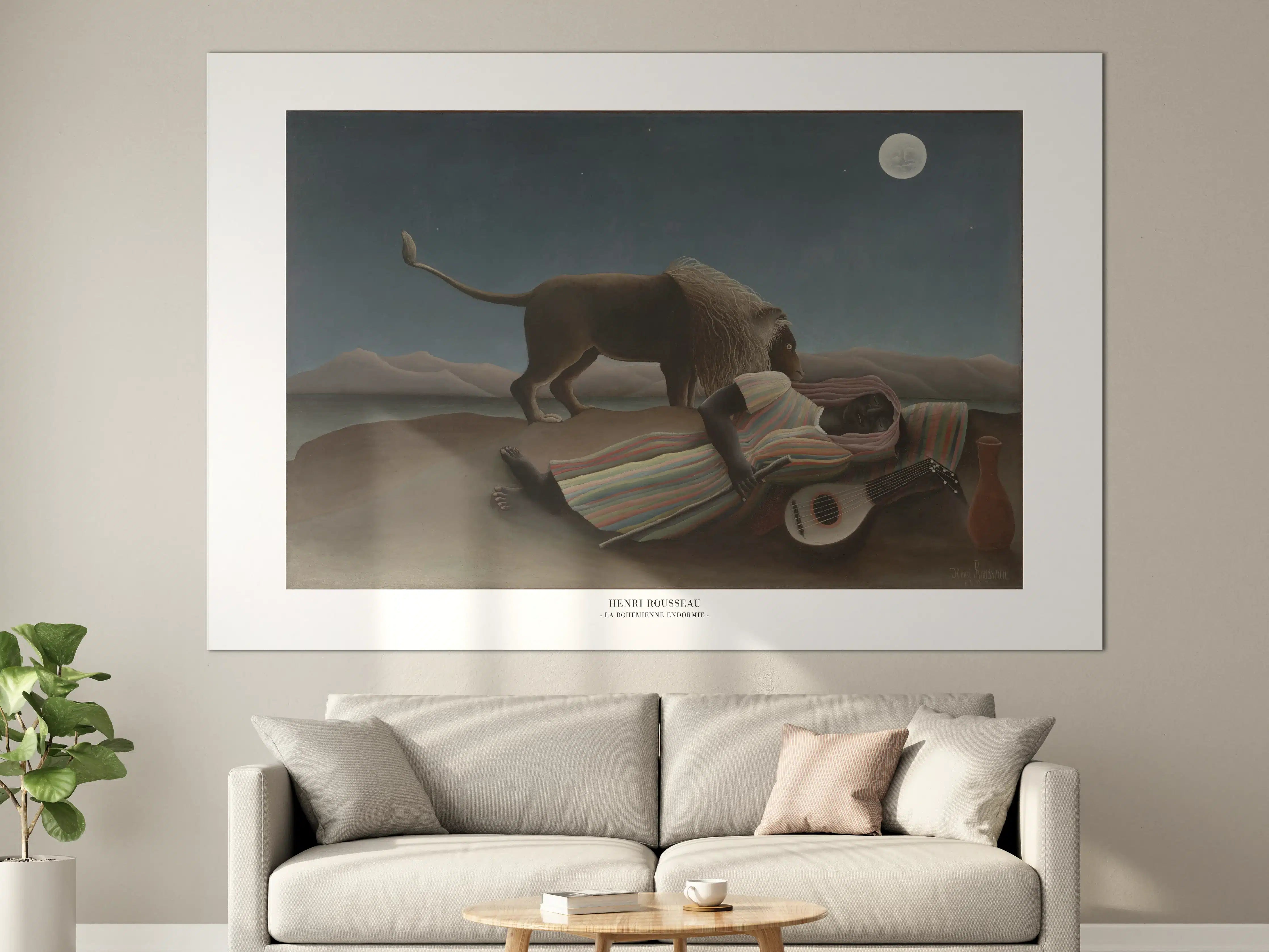 Große Wandbilder - Löwe bei Vollmondnacht