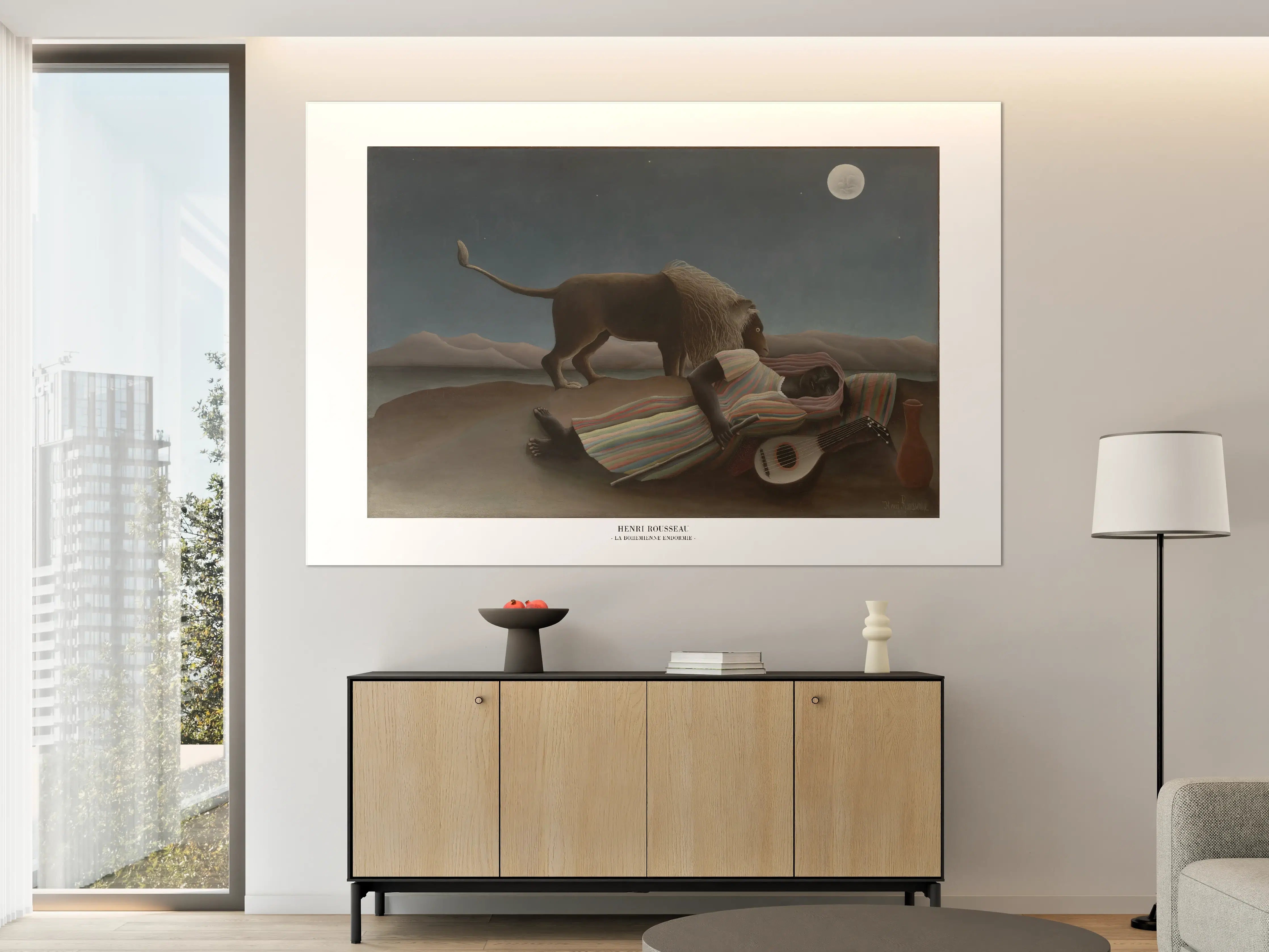 Große Wandbilder - Löwe bei Vollmondnacht