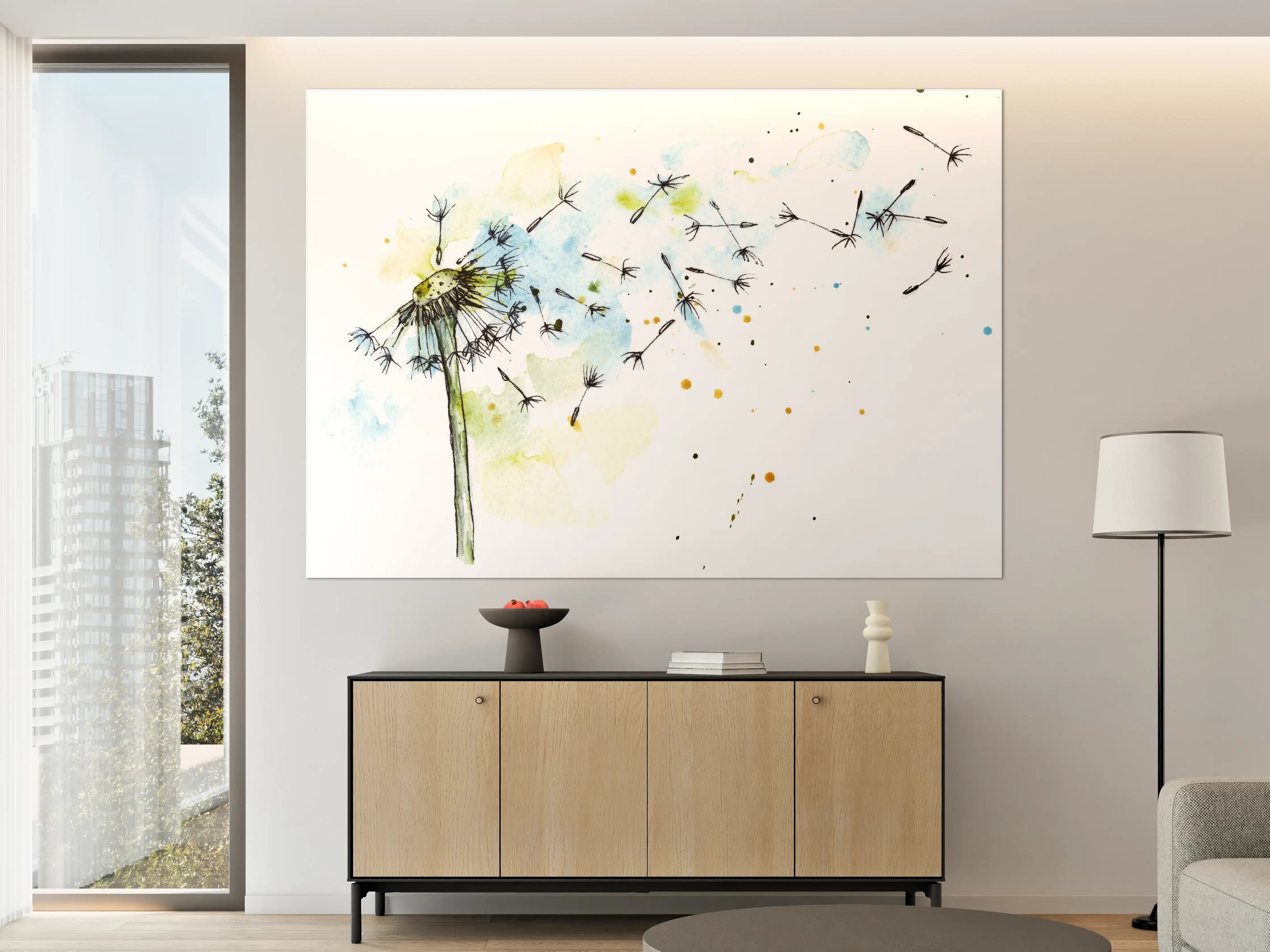 Große Wandbilder - Löwenzahn Aquarell