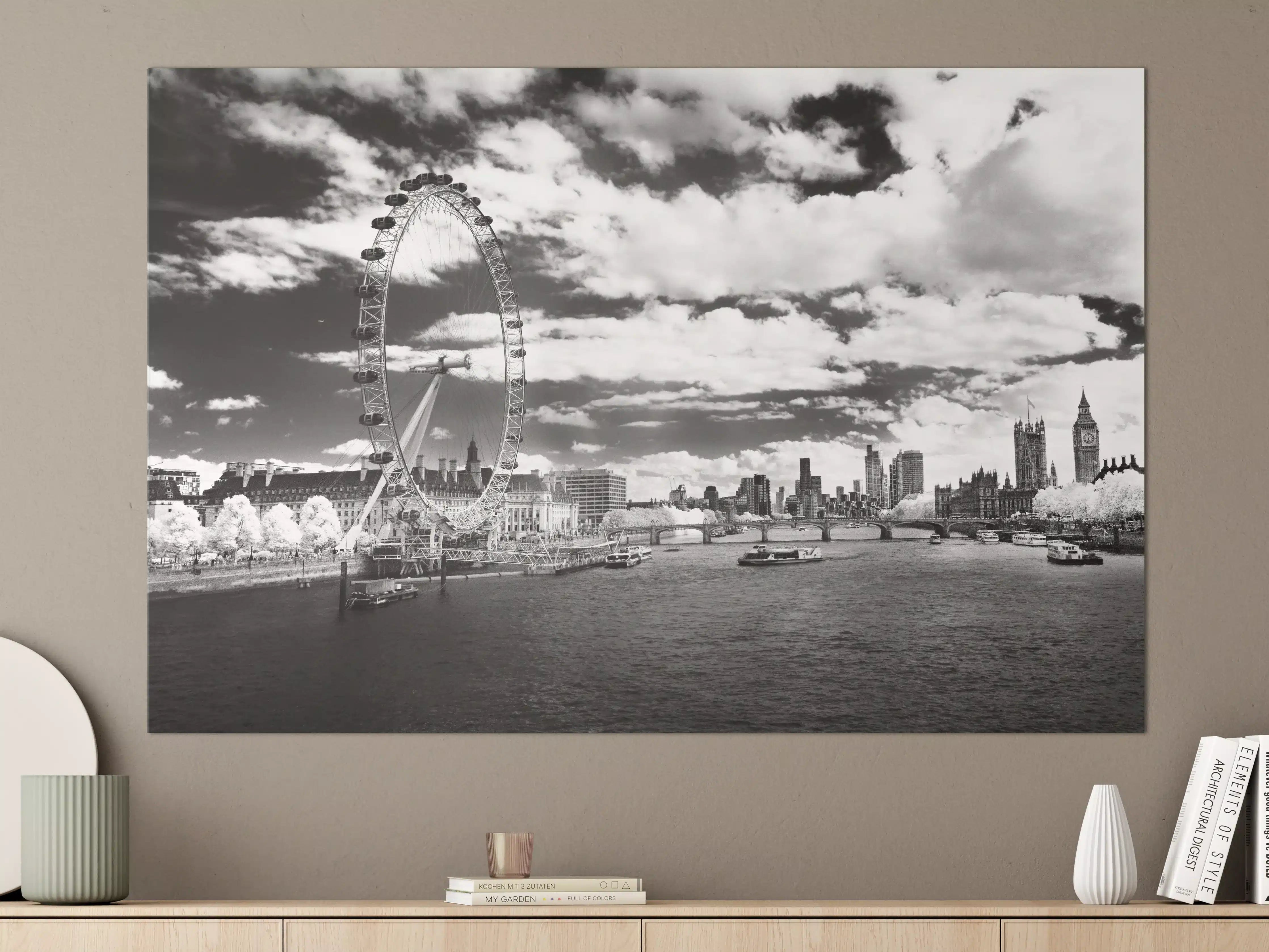 Große Wandbilder - London Skyline im Schwarzweiß-Motiv