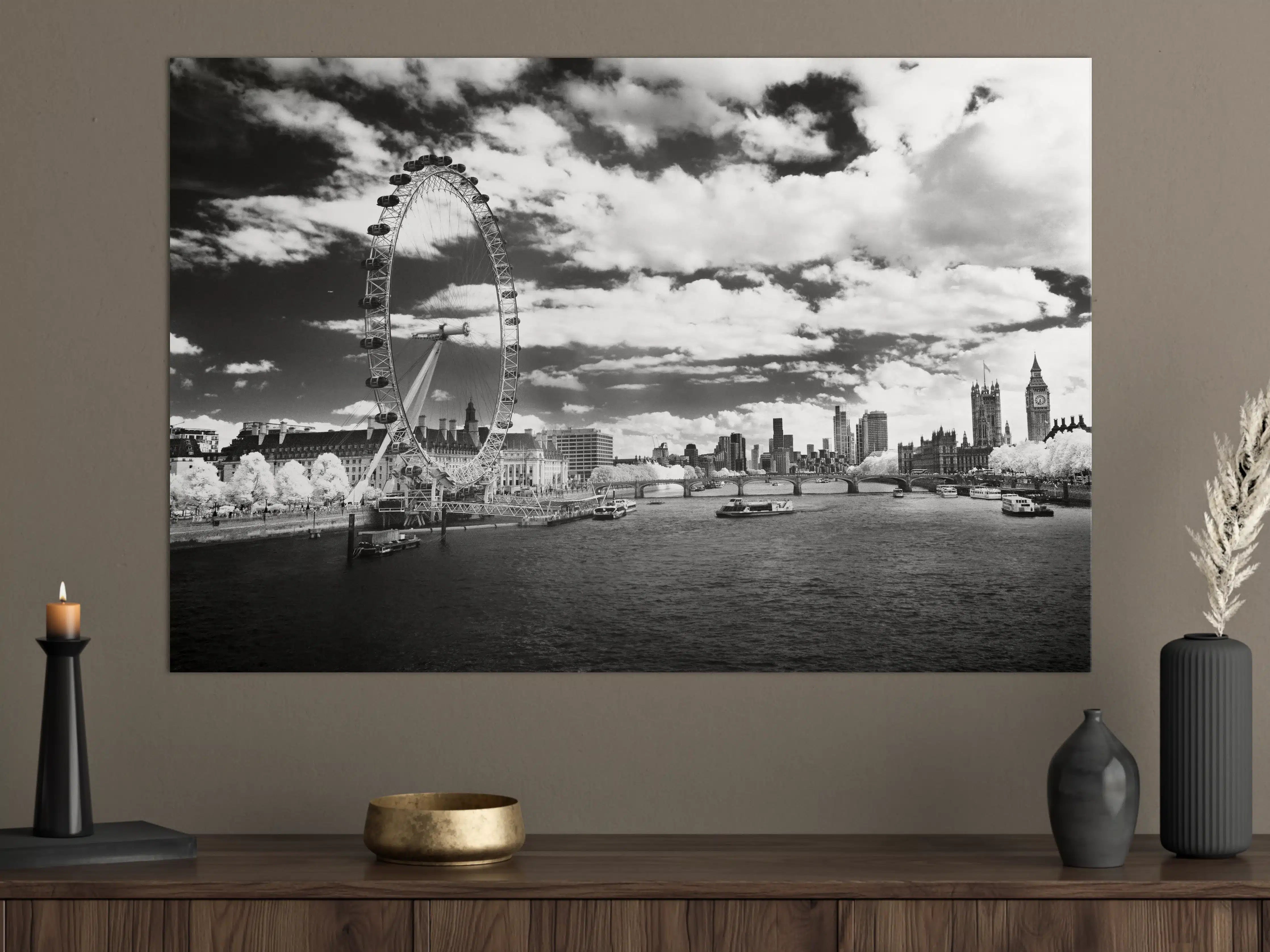 Große Wandbilder - London Skyline im Schwarzweiß-Motiv
