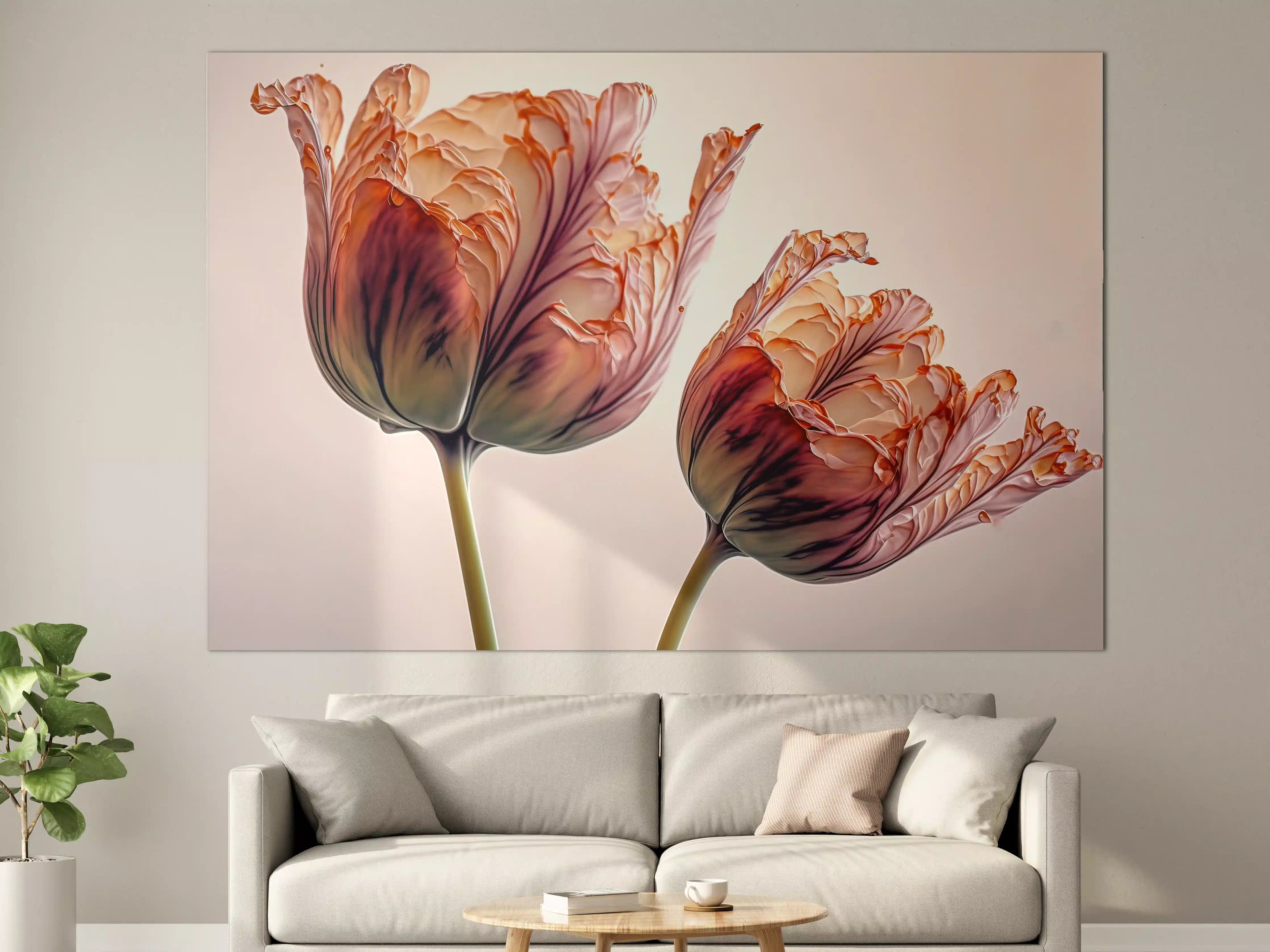 Große Wandbilder - Luxuriöse Abstrakte Tulpen Kunst