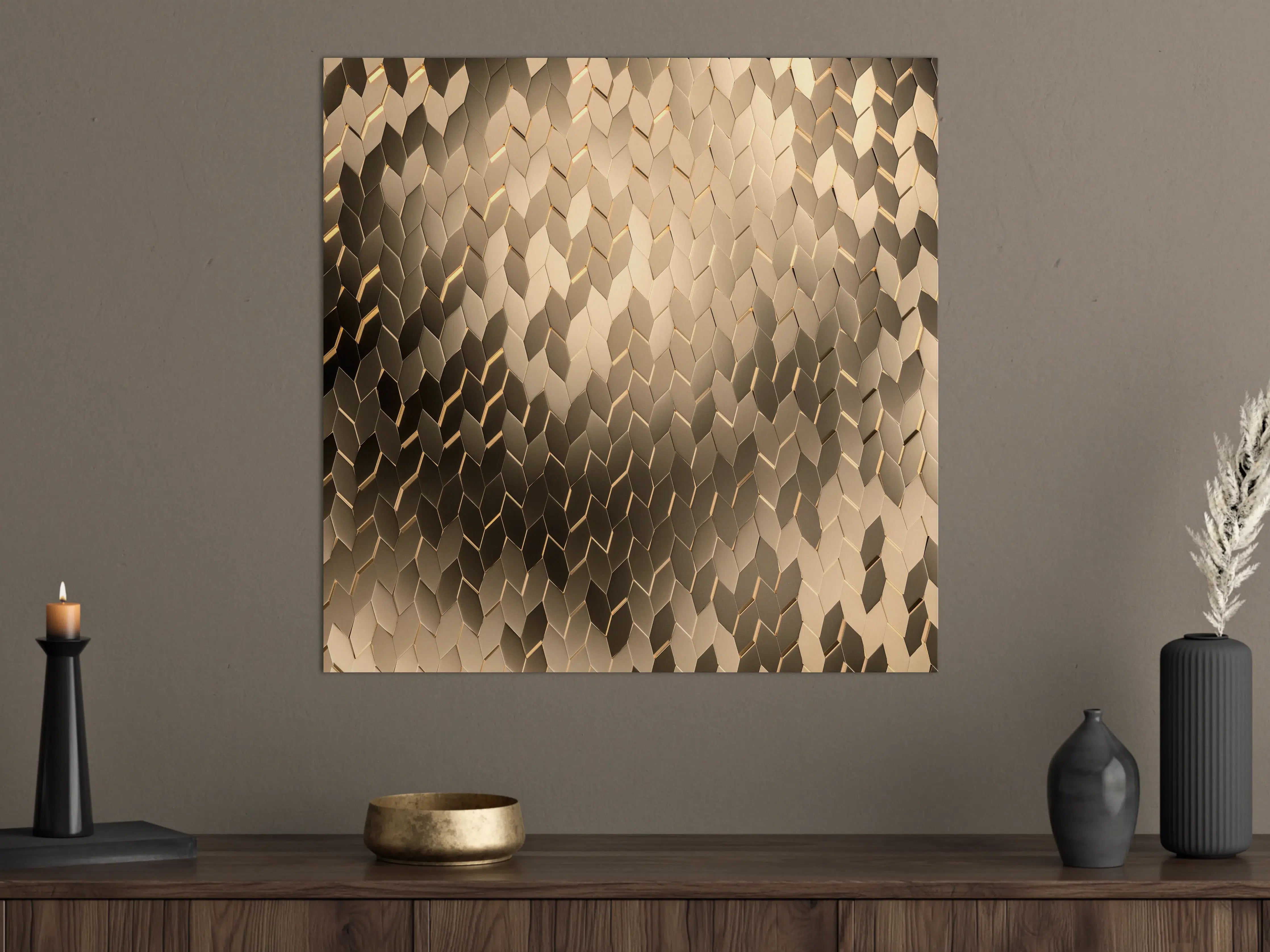 Große Wandbilder - Luxuriöse Gold-Glas-Fliesenstruktur