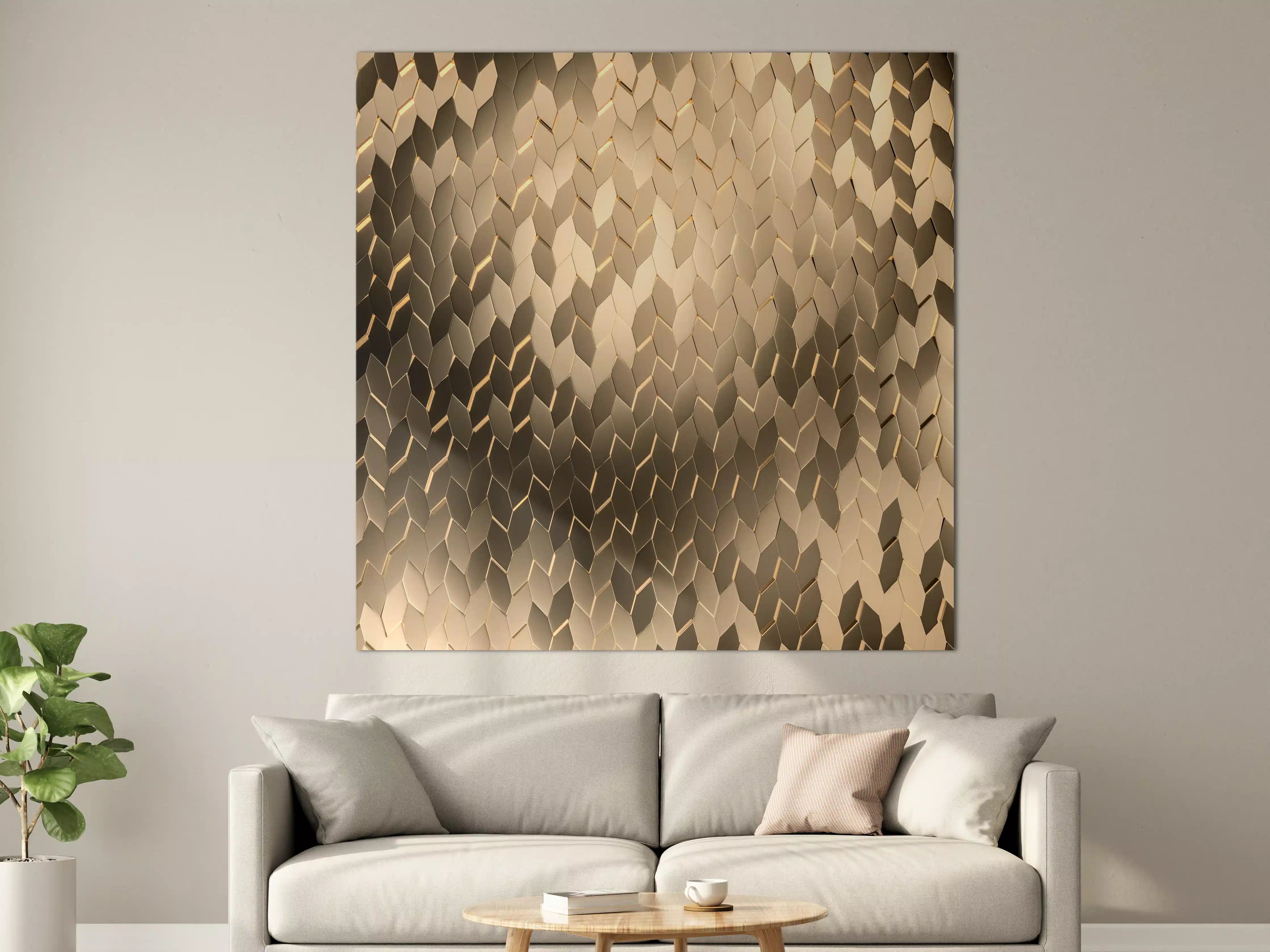 Große Wandbilder - Luxuriöse Gold-Glas-Fliesenstruktur