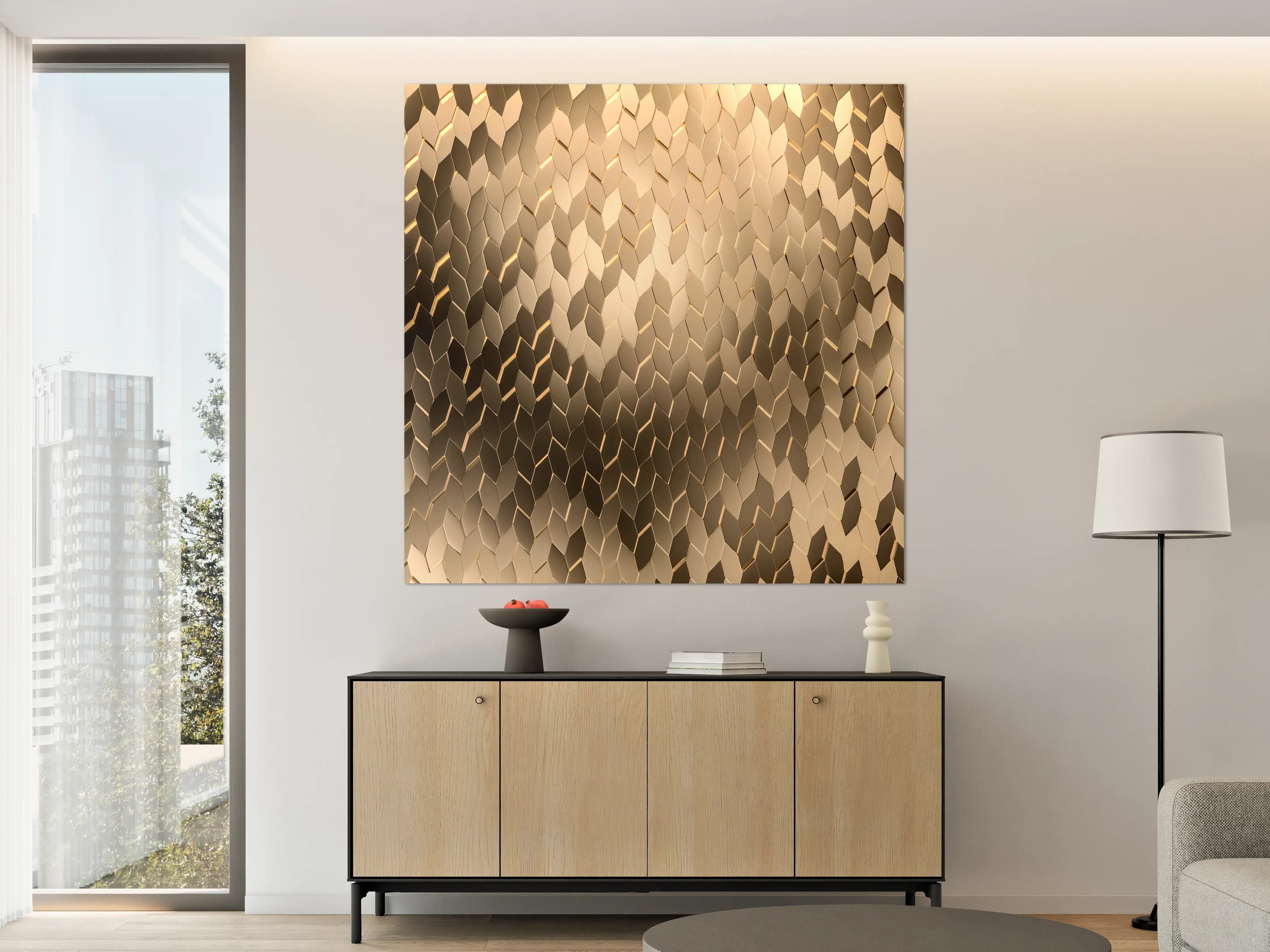 Große Wandbilder - Luxuriöse Gold-Glas-Fliesenstruktur