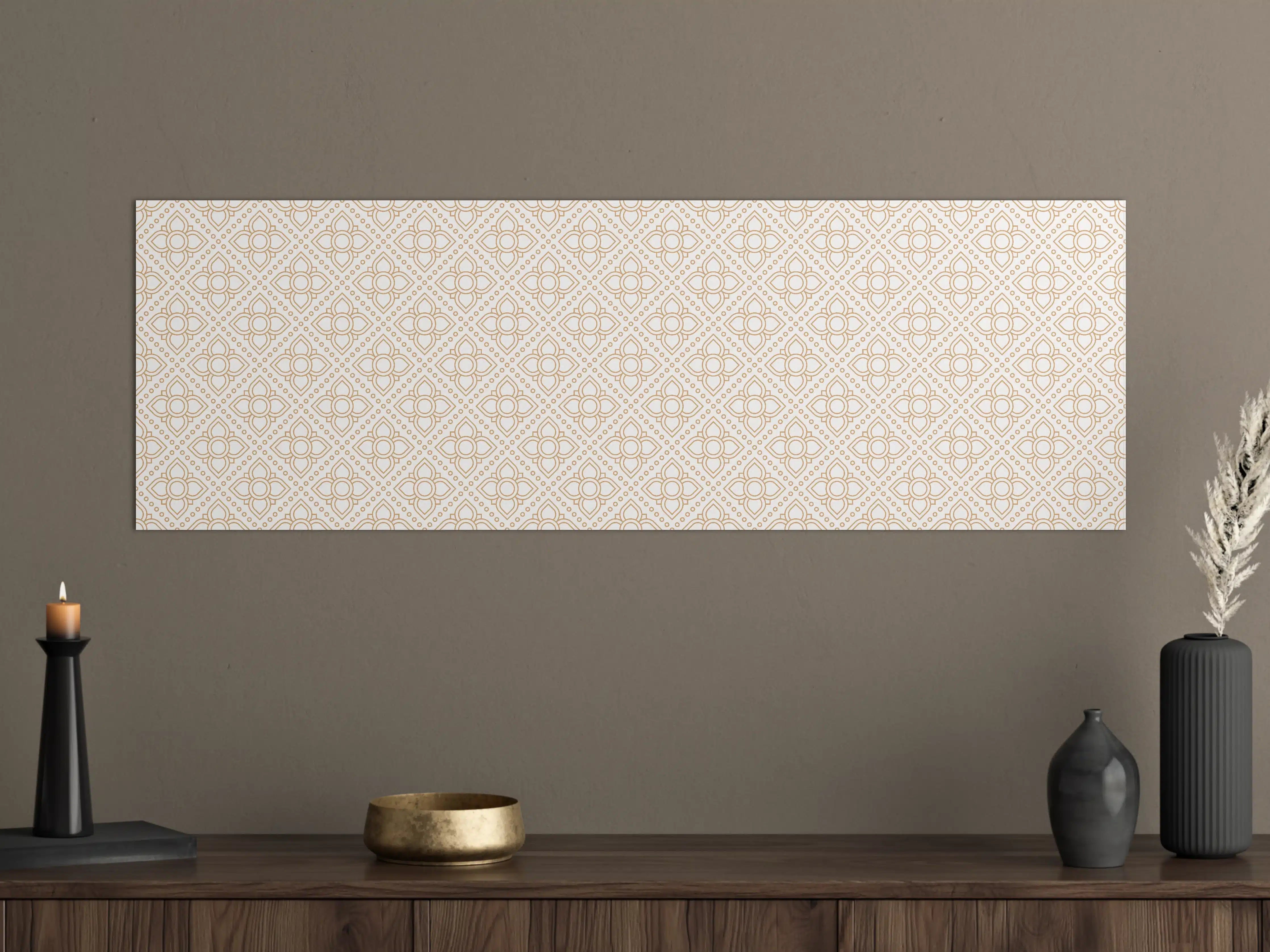Große Wandbilder - Luxuriöse beige Musterwandgestaltung