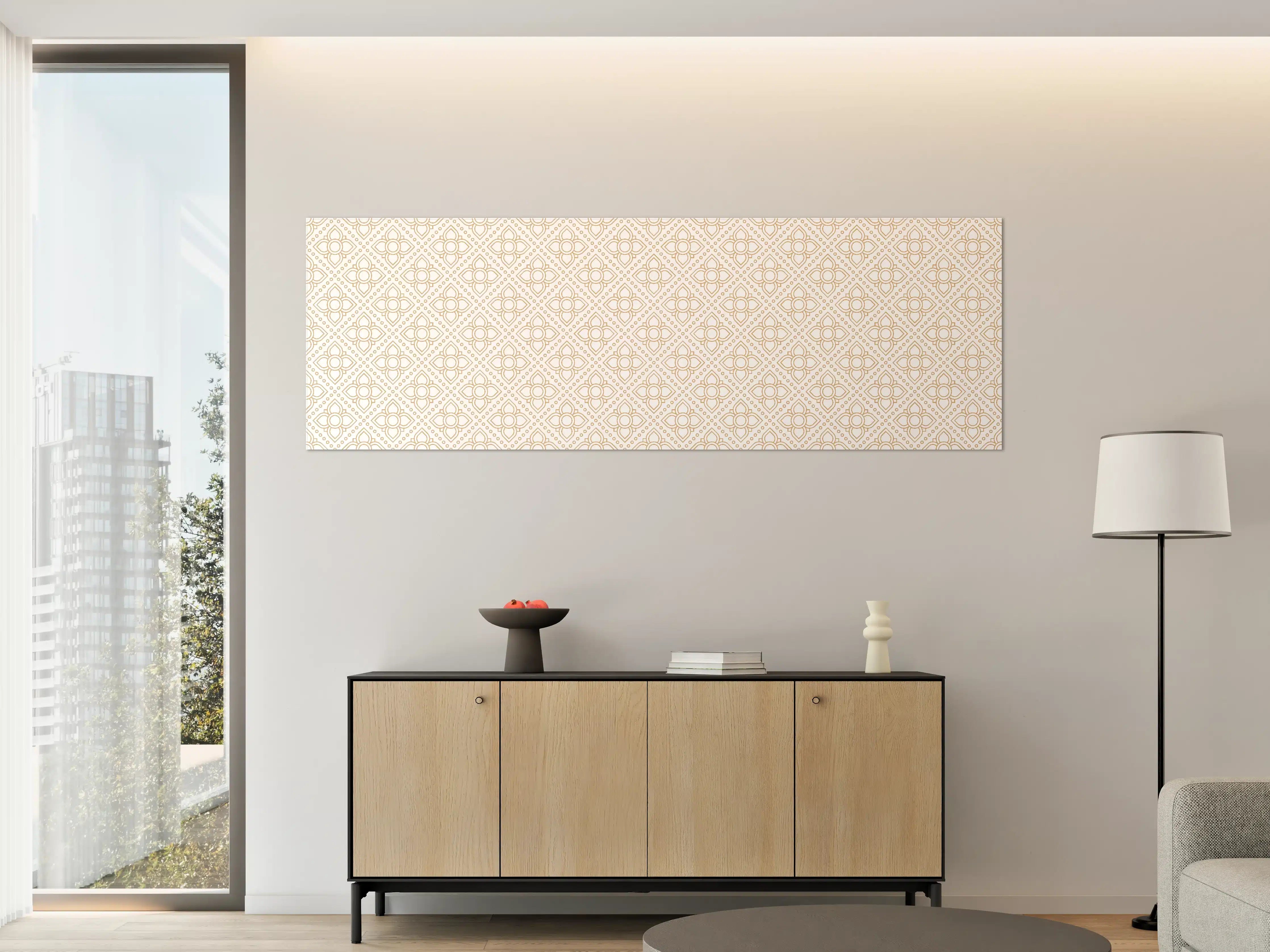 Große Wandbilder - Luxuriöse beige Musterwandgestaltung