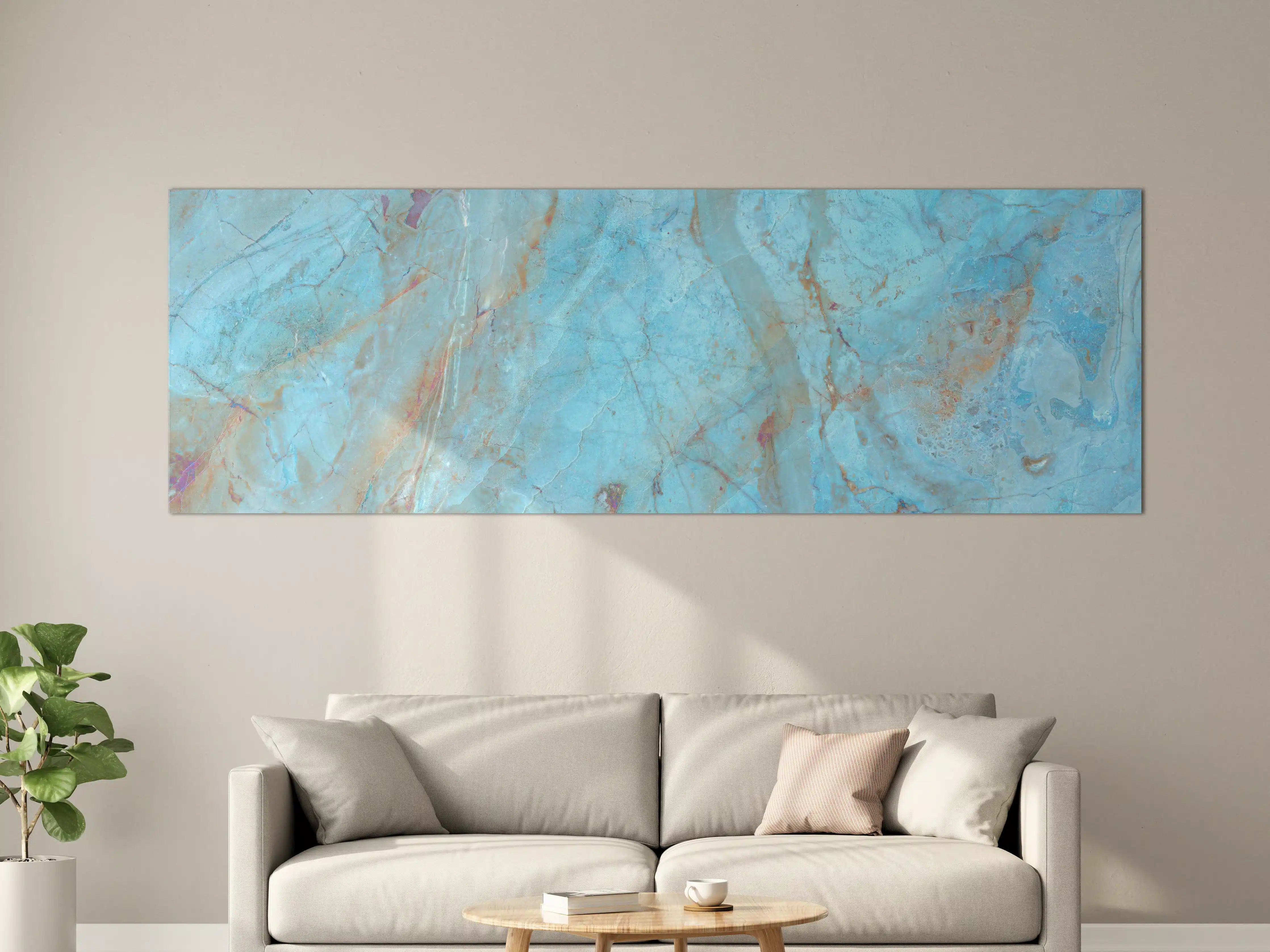 Große Wandbilder - Luxuriöser Onyxmarmor in Aqua Tone