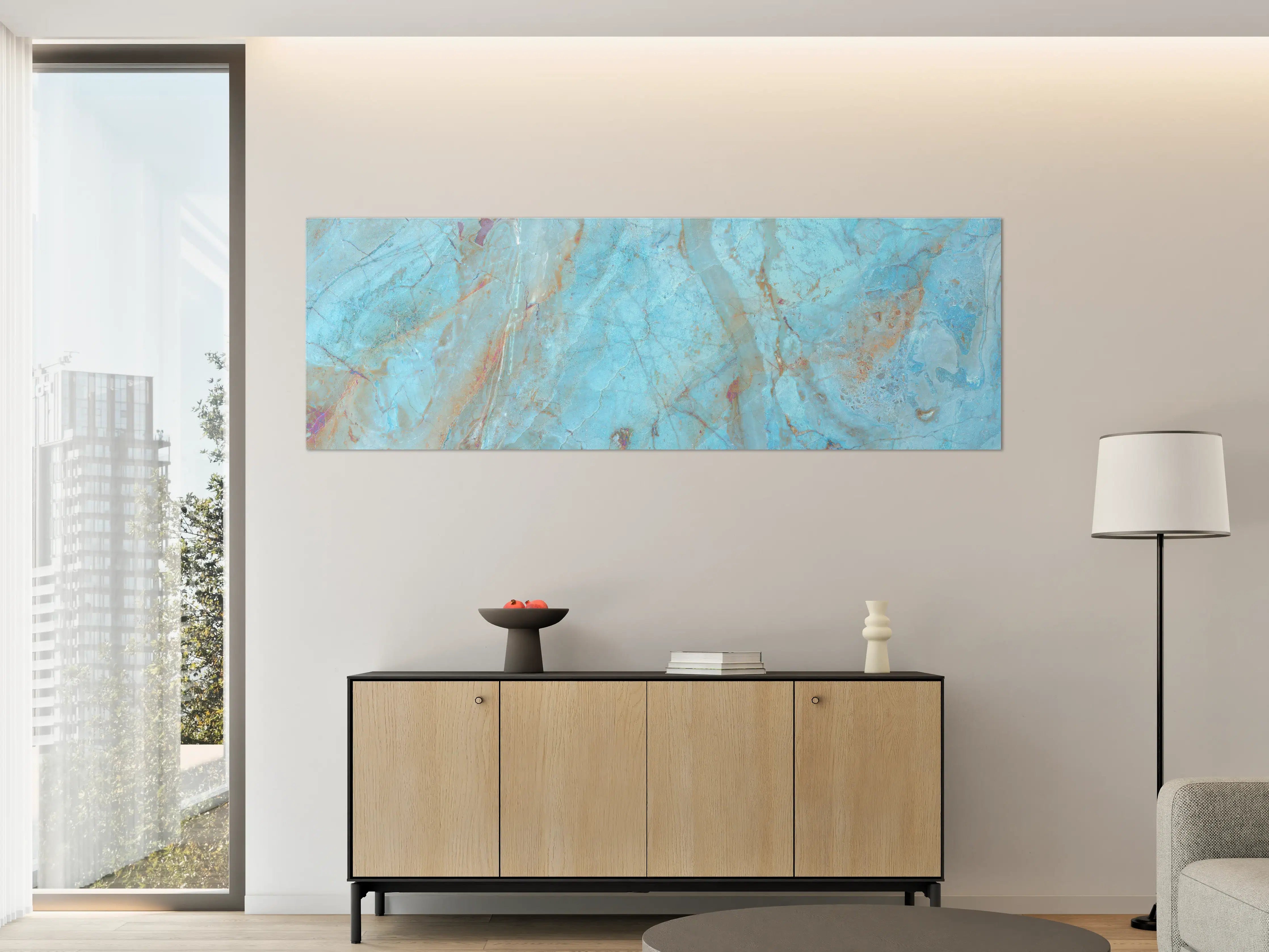 Große Wandbilder - Luxuriöser Onyxmarmor in Aqua Tone