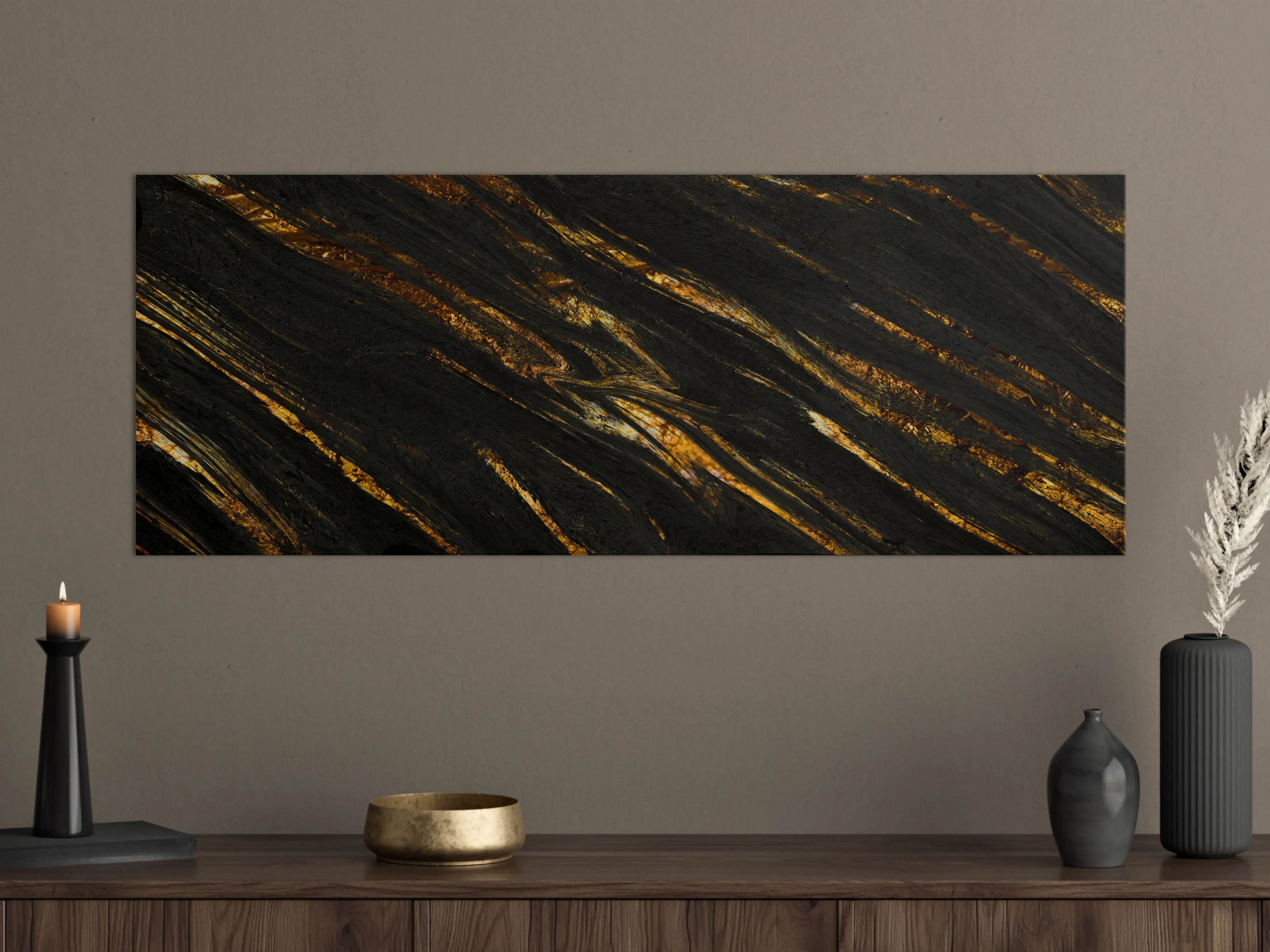 Große Wandbilder - Luxus Gold Marmor-Holz Textur