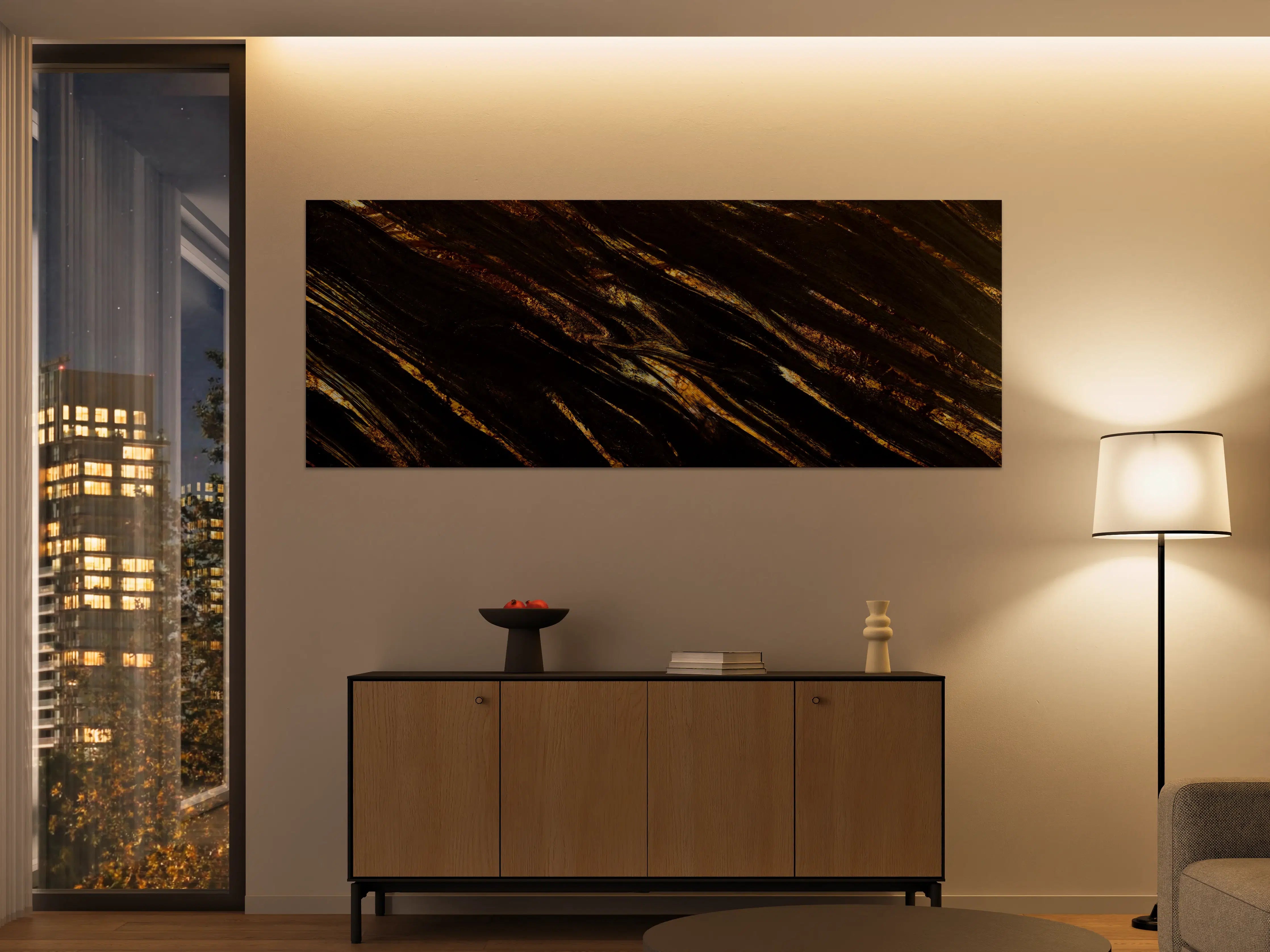 Große Wandbilder - Luxus Gold Marmor-Holz Textur