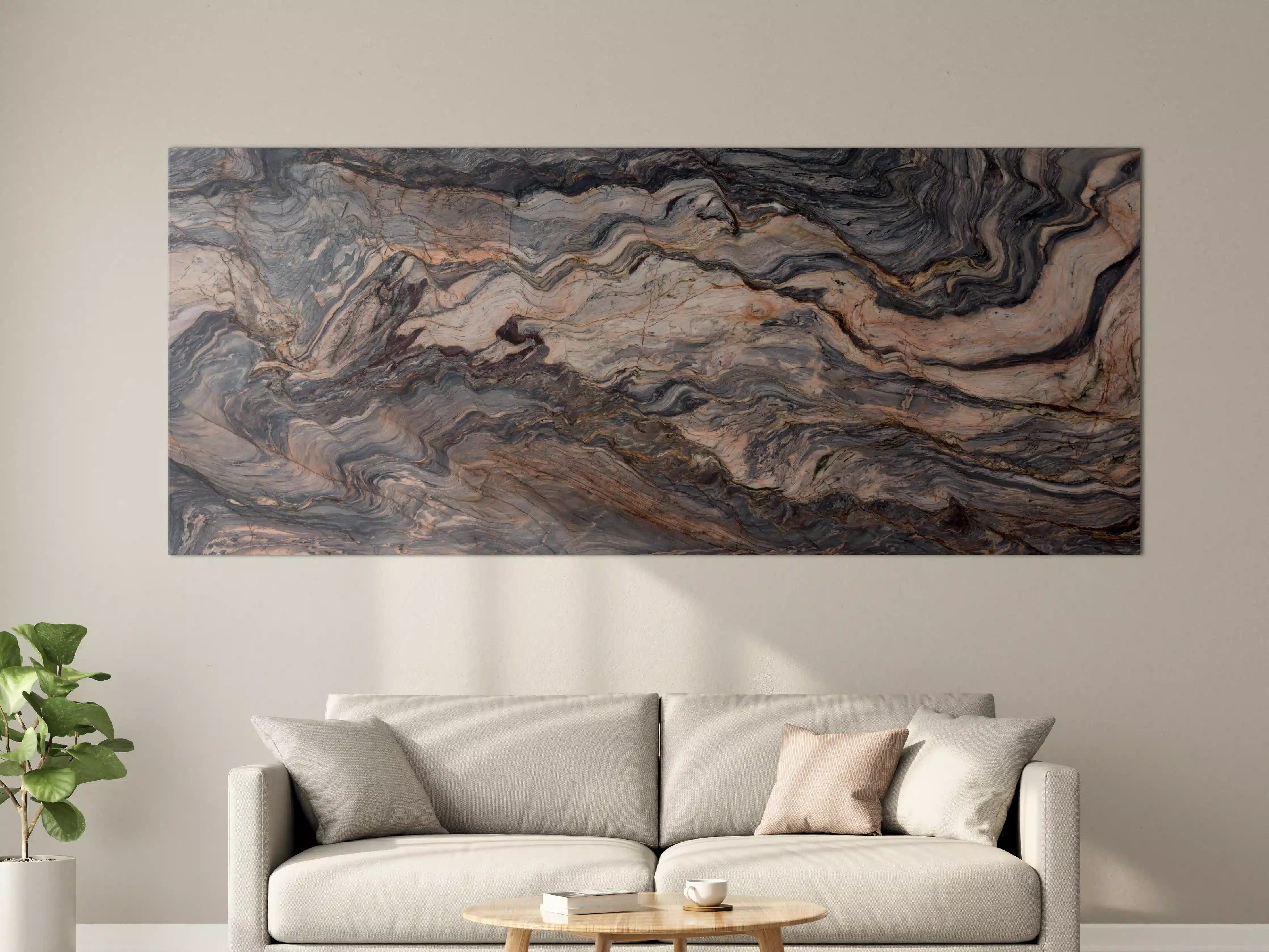 Große Wandbilder - Luxus-Weiße Marmor-Textur mit Grauakzenten