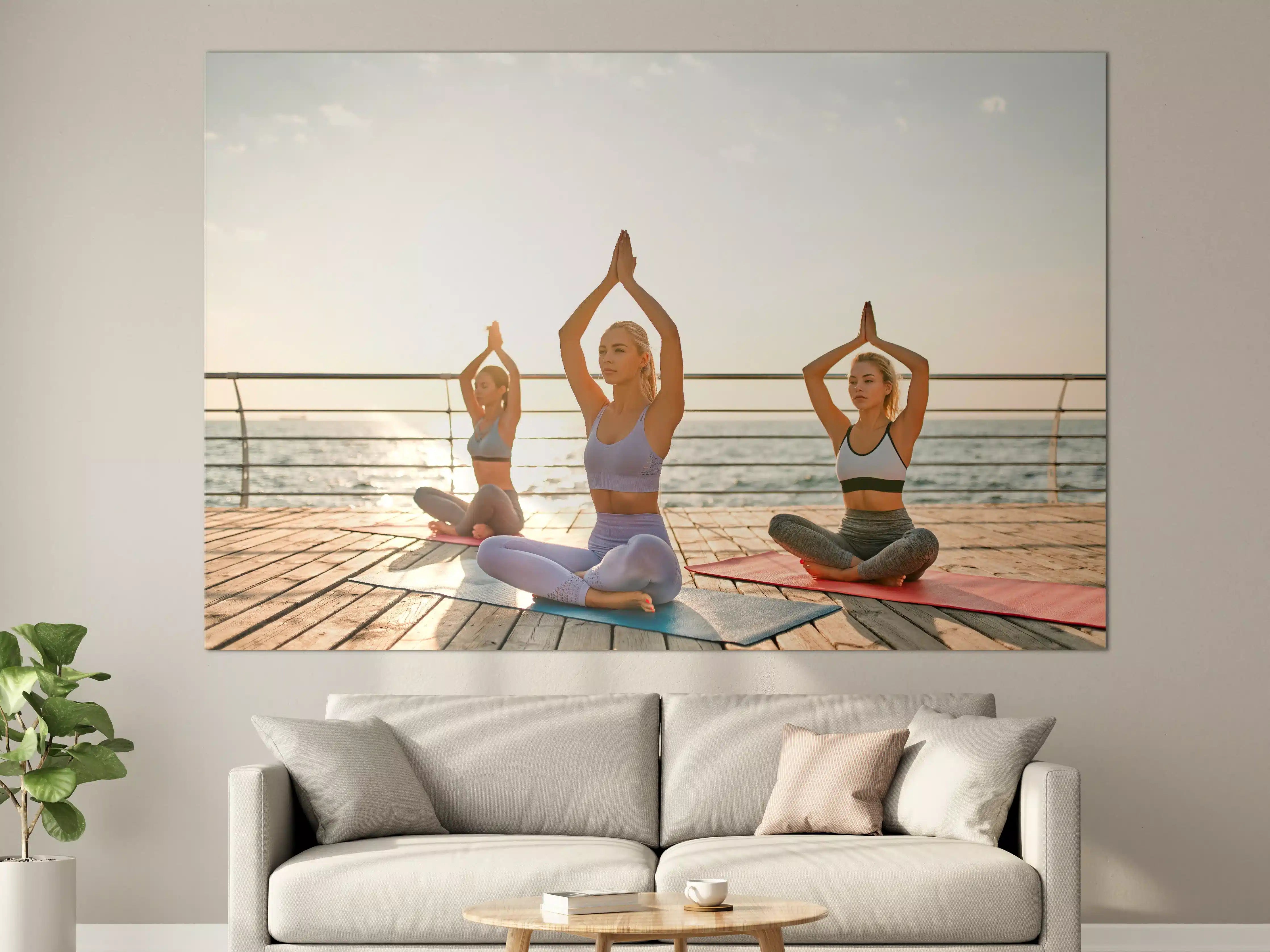 Große Wandbilder - Mädchen beim Yoga am Morgen