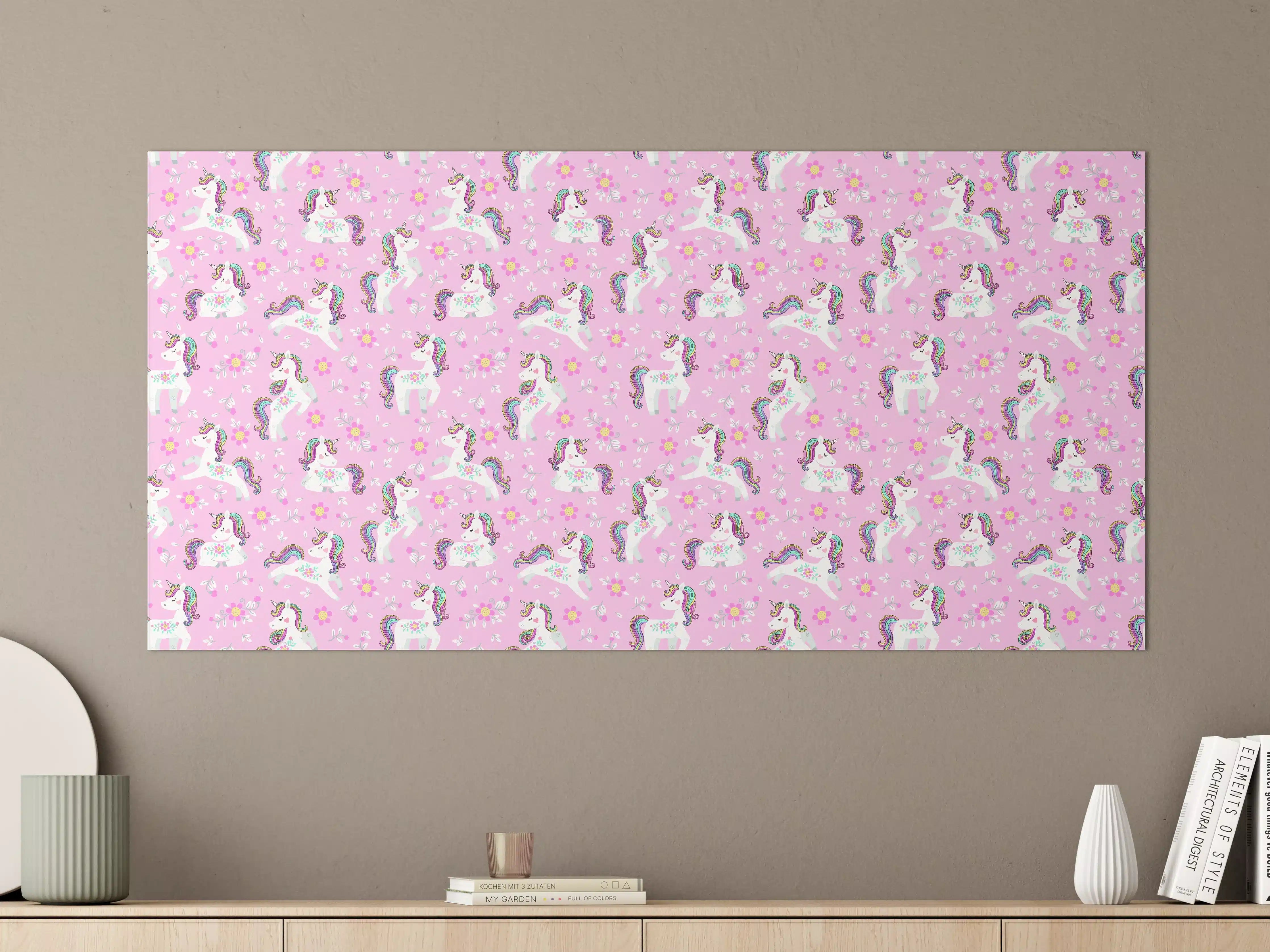 Große Wandbilder - Märchenhafte Einhorn-Wanddekoration