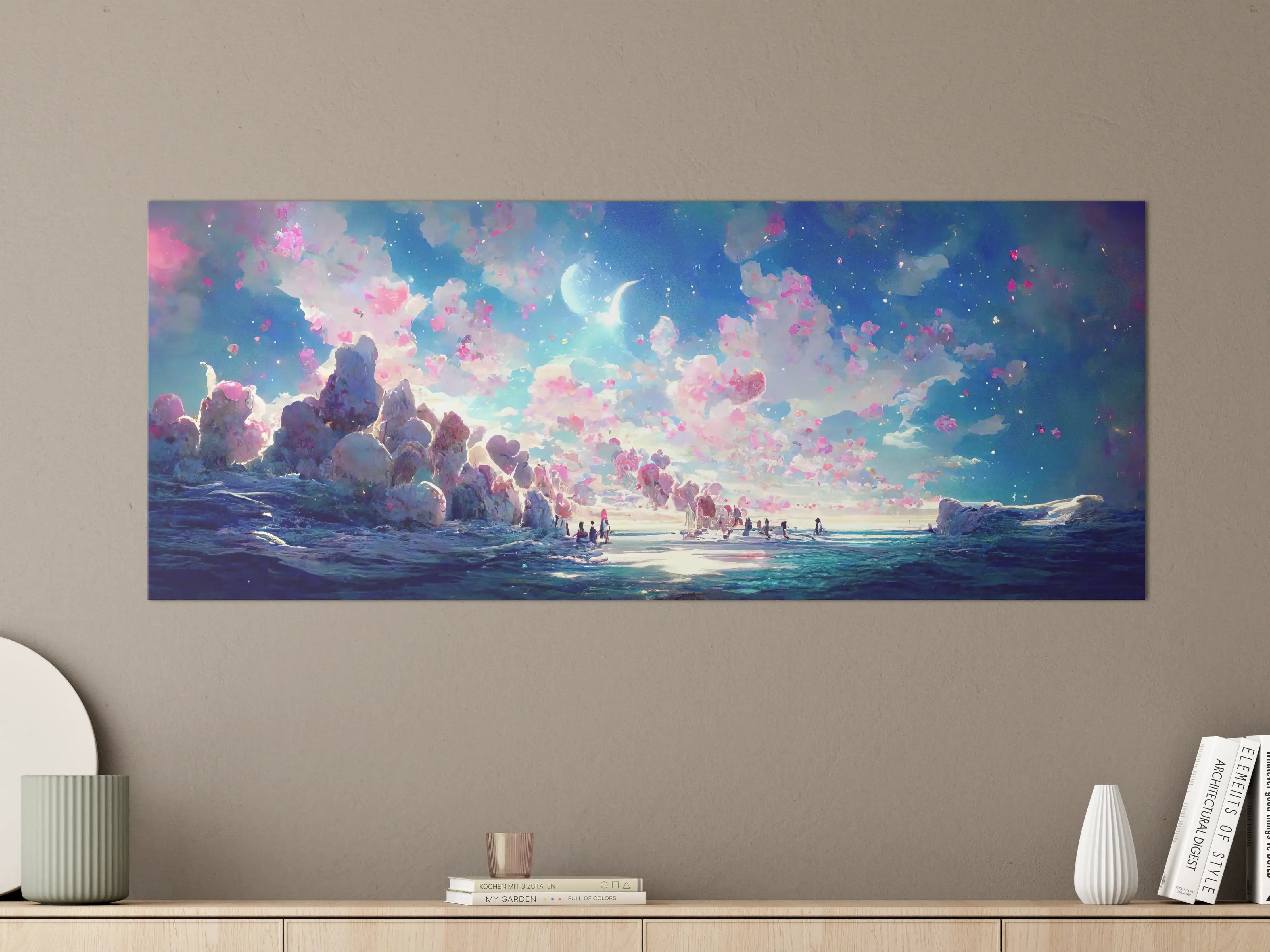 Große Wandbilder - Magische Himmelslandschaft Rosa Blau