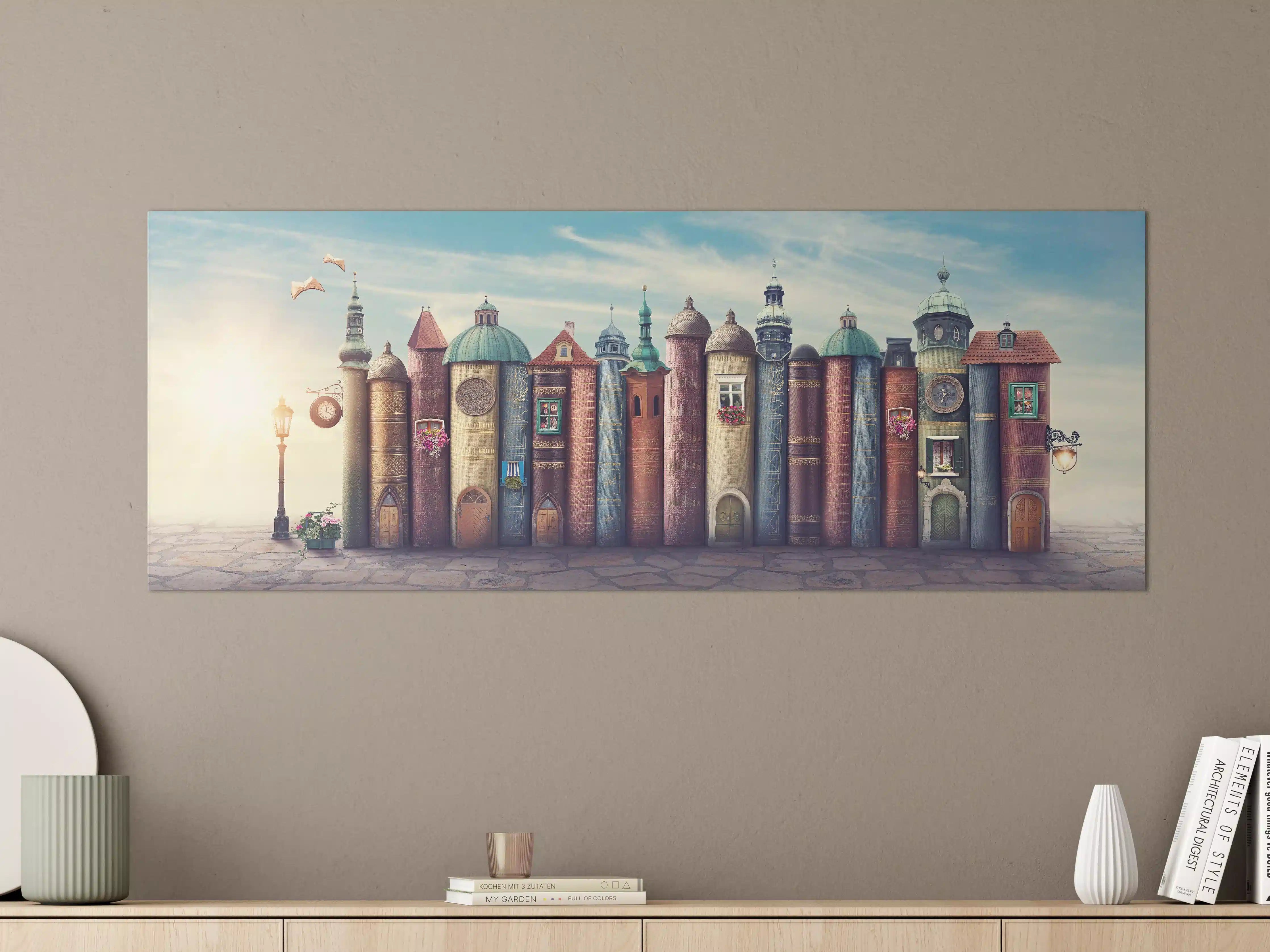 Große Wandbilder - Magische Stadt aus Büchern