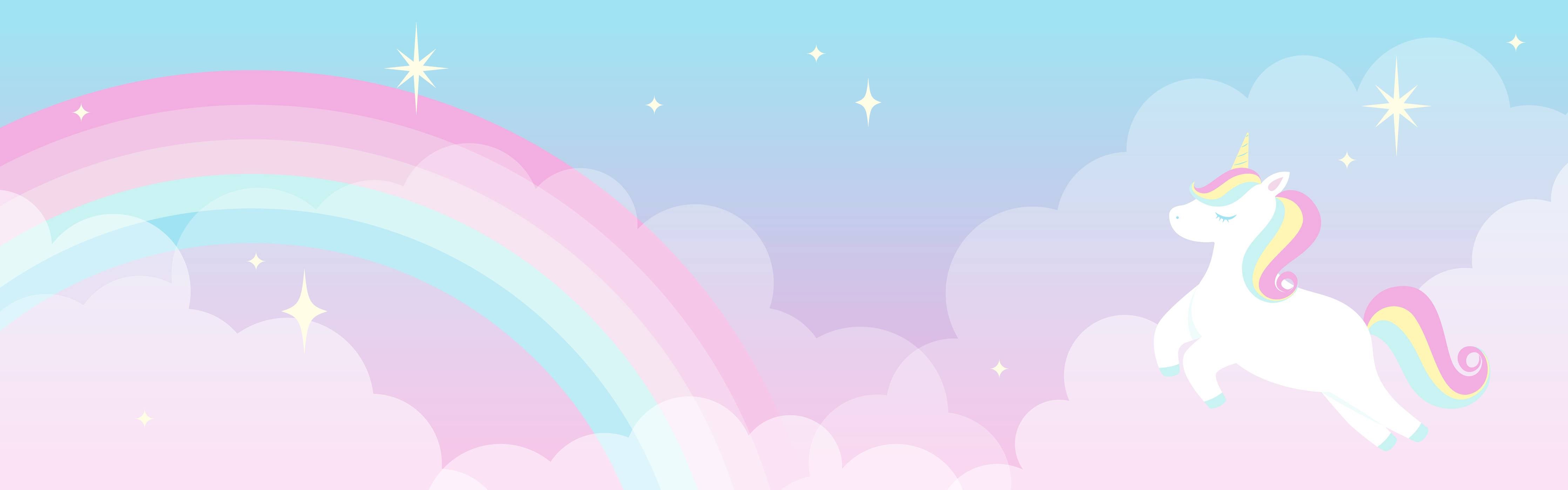 Große Wandbilder-Magischer Regenbogen mit Einhorn