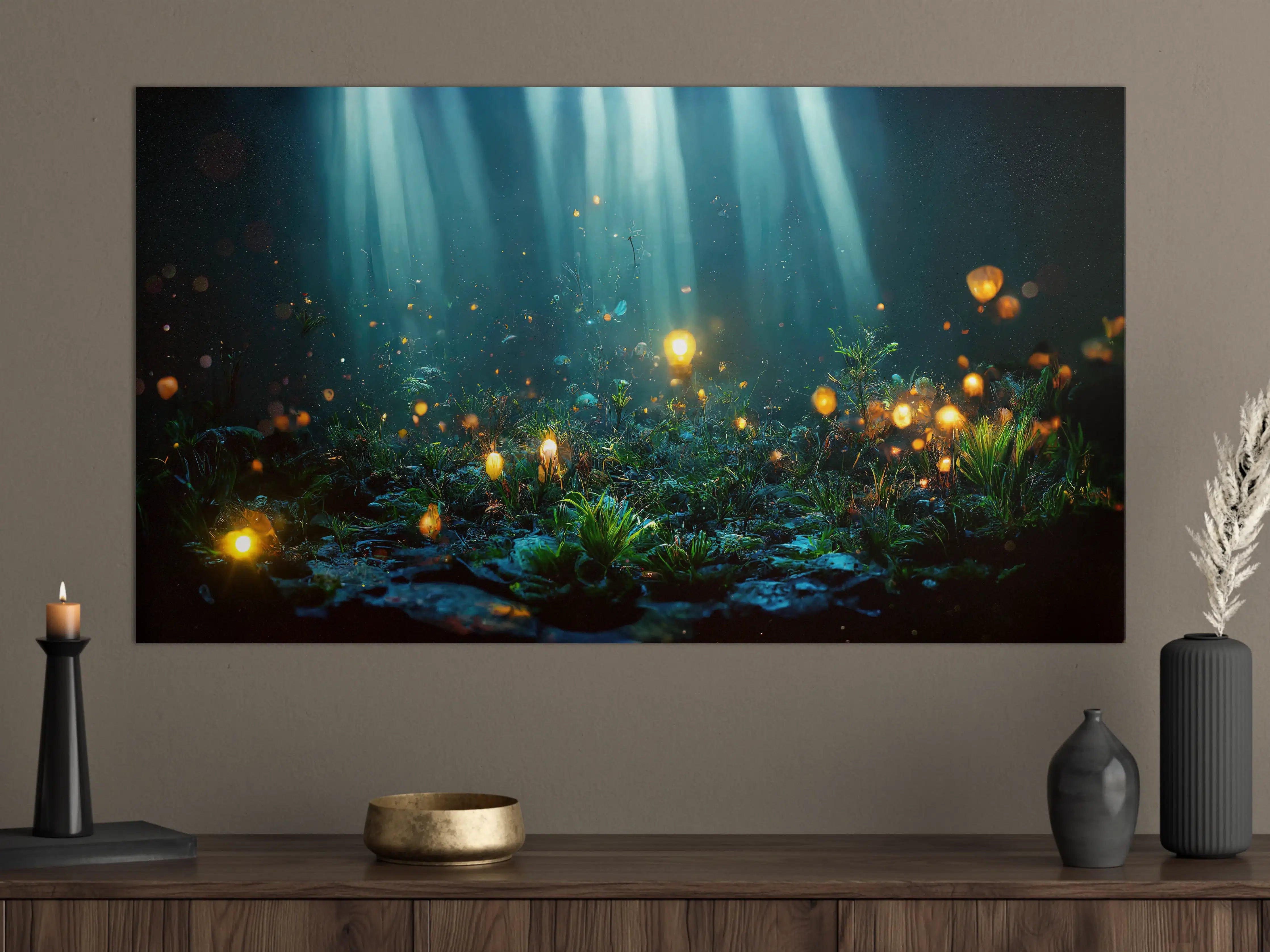 Große Wandbilder - Magisches Unterwasser-Lichtermeer