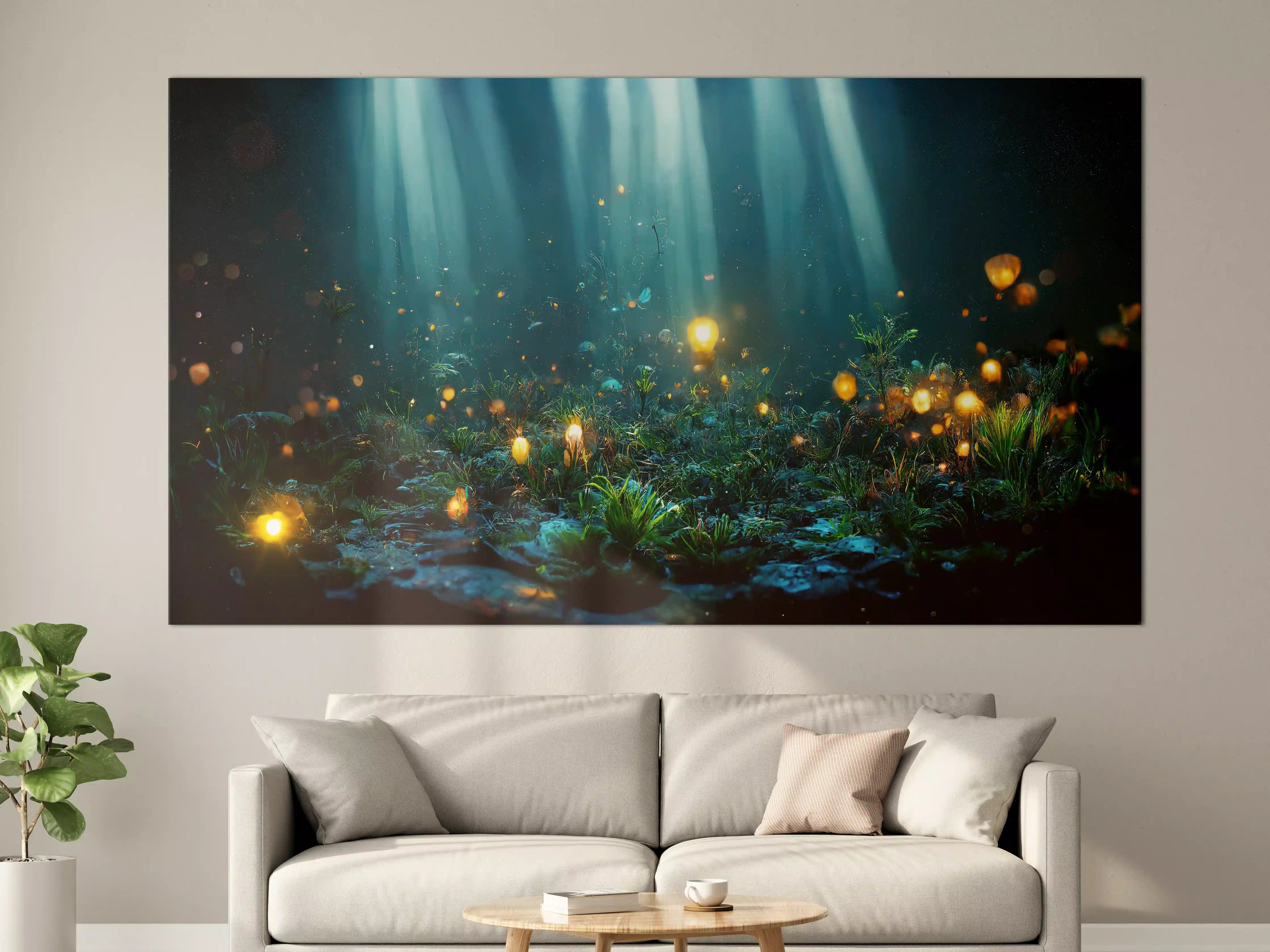 Große Wandbilder - Magisches Unterwasser-Lichtermeer