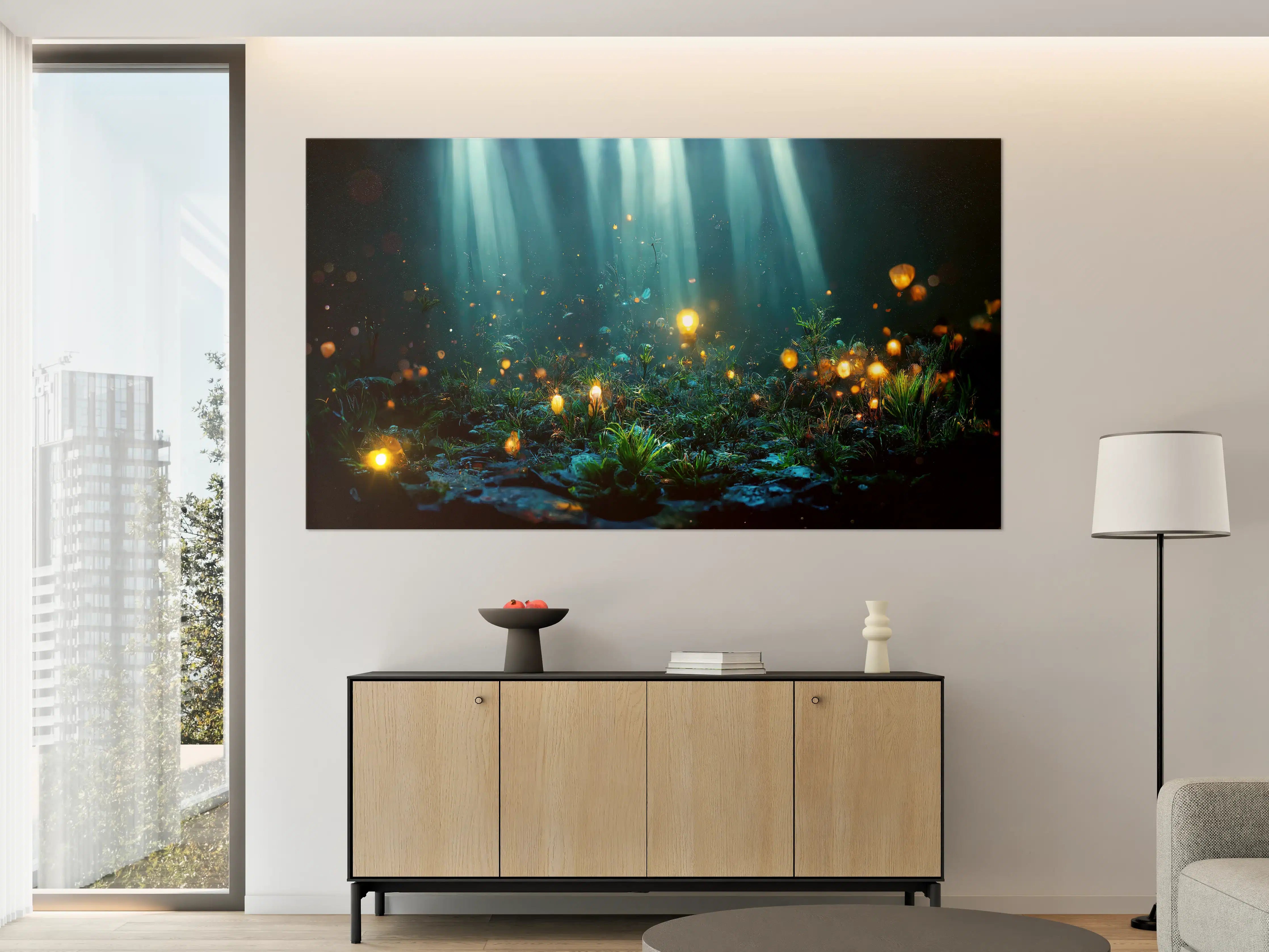 Große Wandbilder - Magisches Unterwasser-Lichtermeer