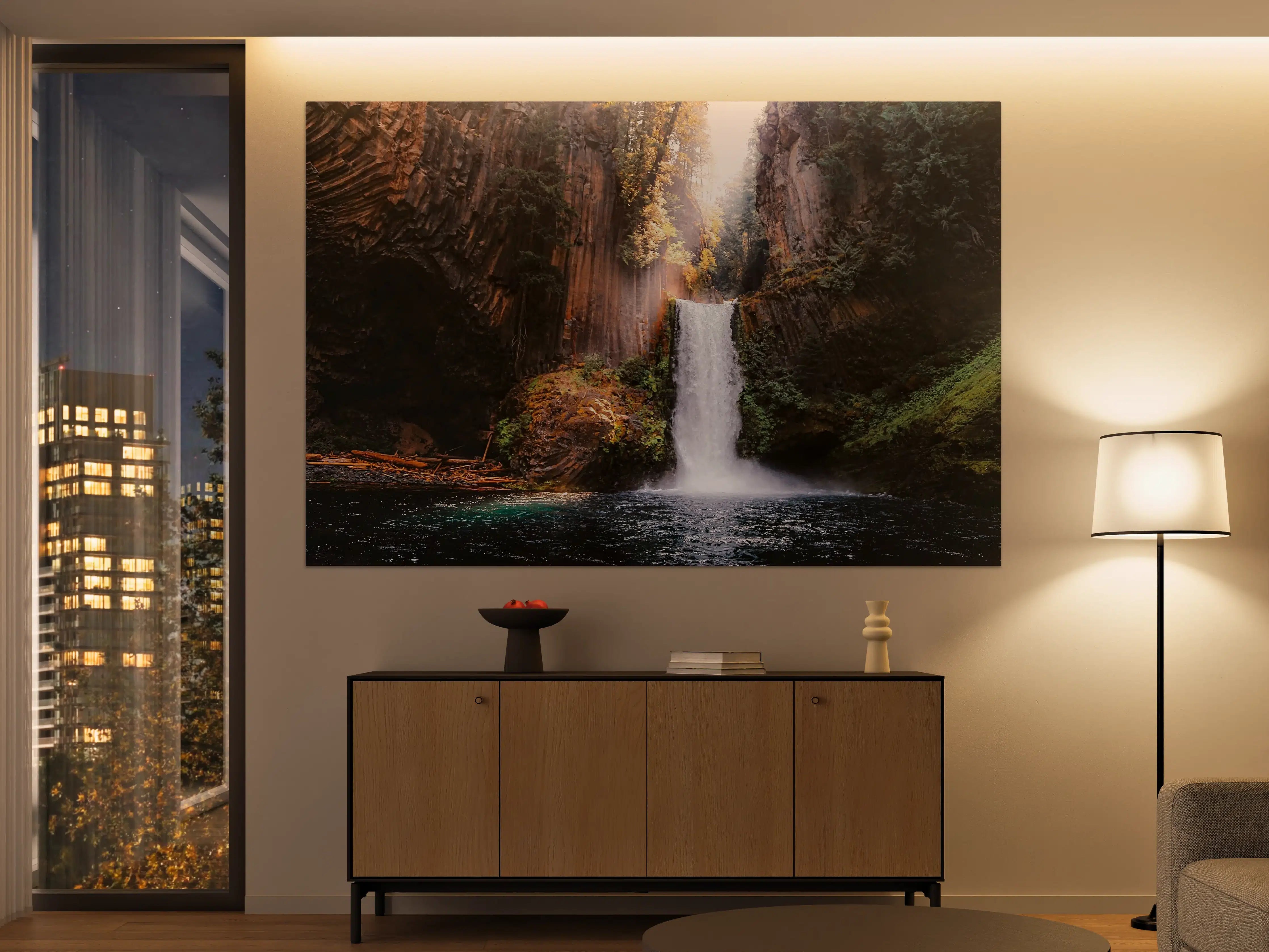 Große Wandbilder - Majestärer Wasserfall inmitten von Natur