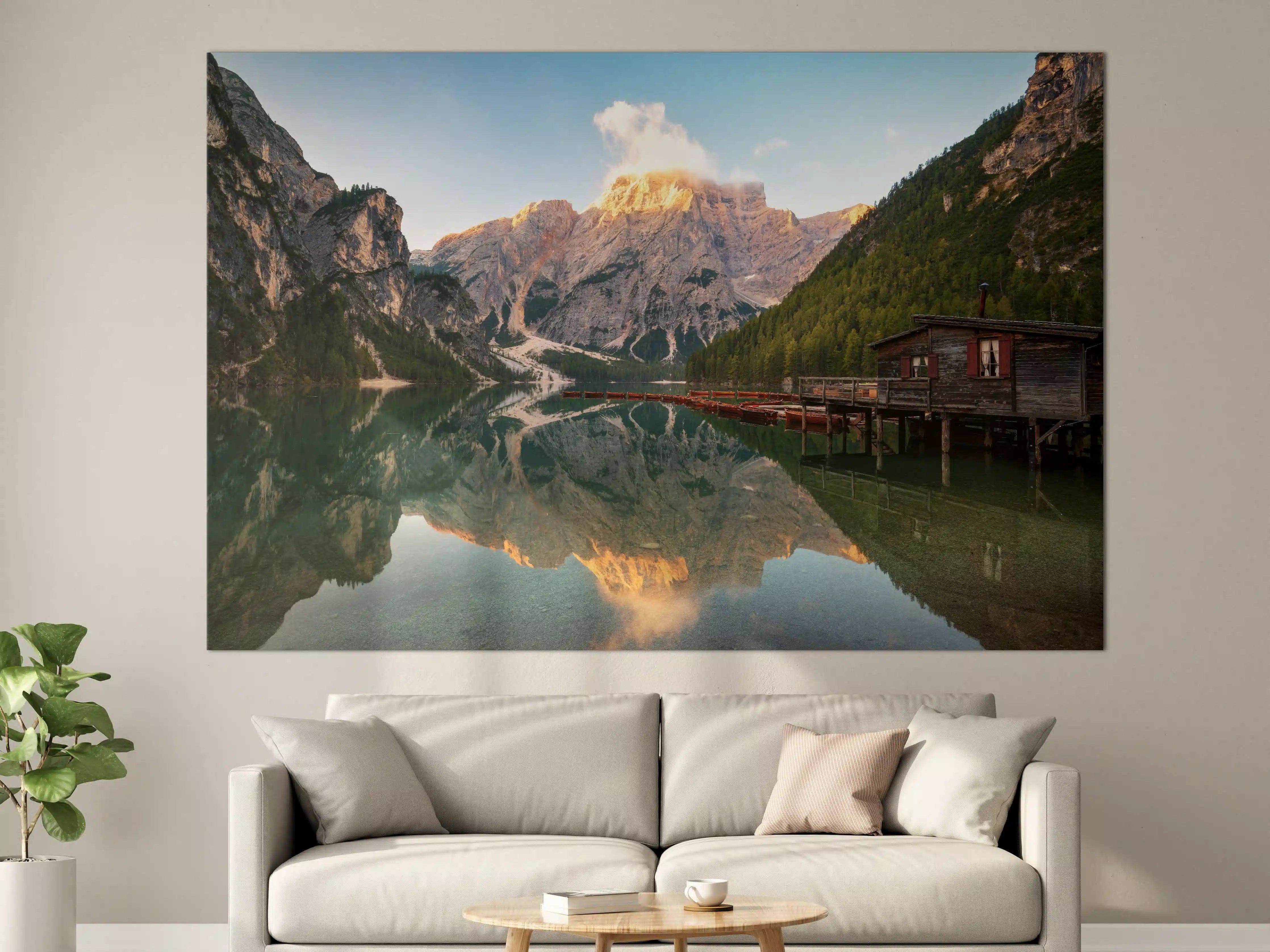 Große Wandbilder - Majestätische Bergkulisse mit ruhigem See