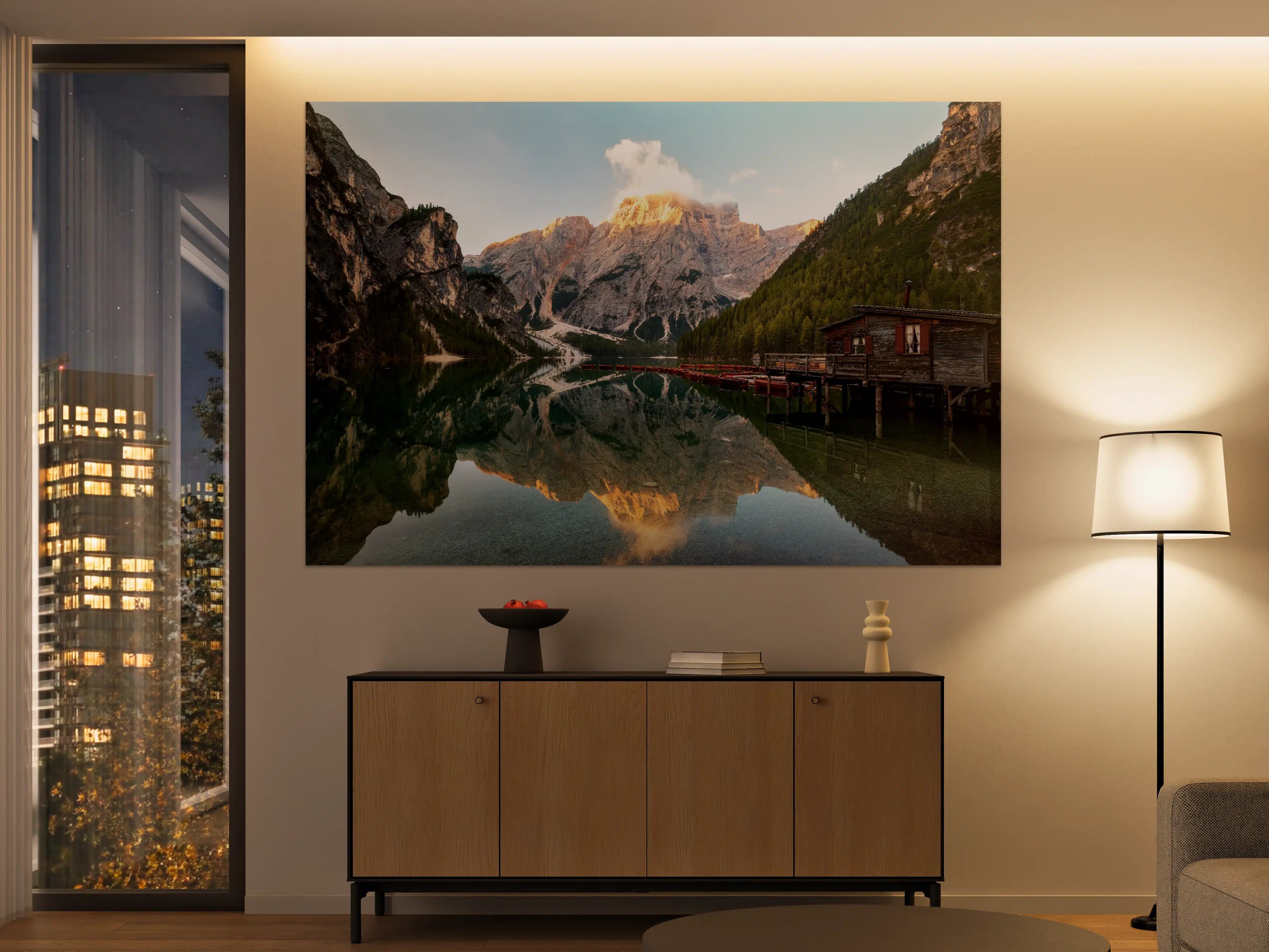 Große Wandbilder - Majestätische Bergkulisse mit ruhigem See