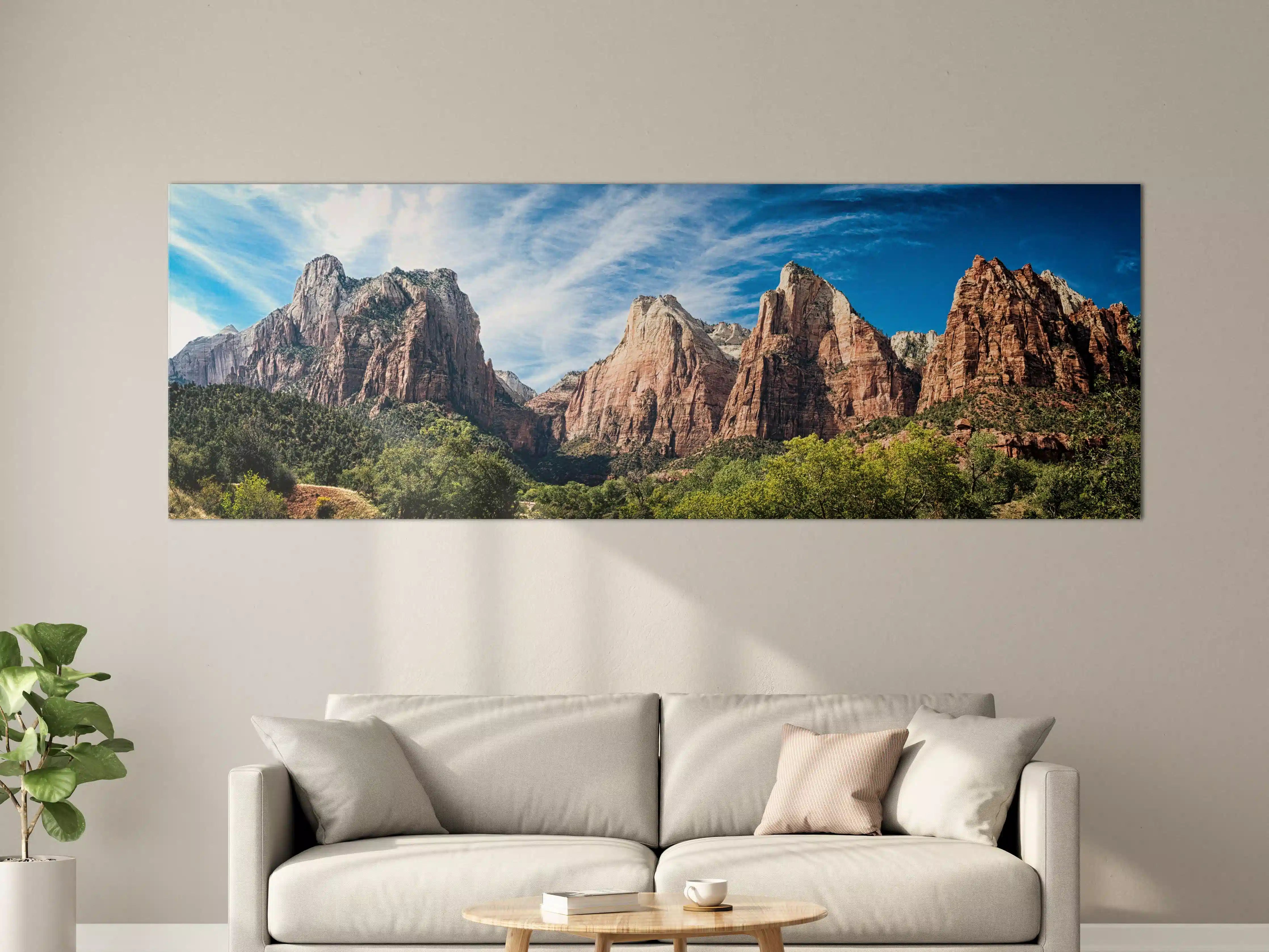 Große Wandbilder - Majestätische Berglandschaft bei sonnigem Himmel