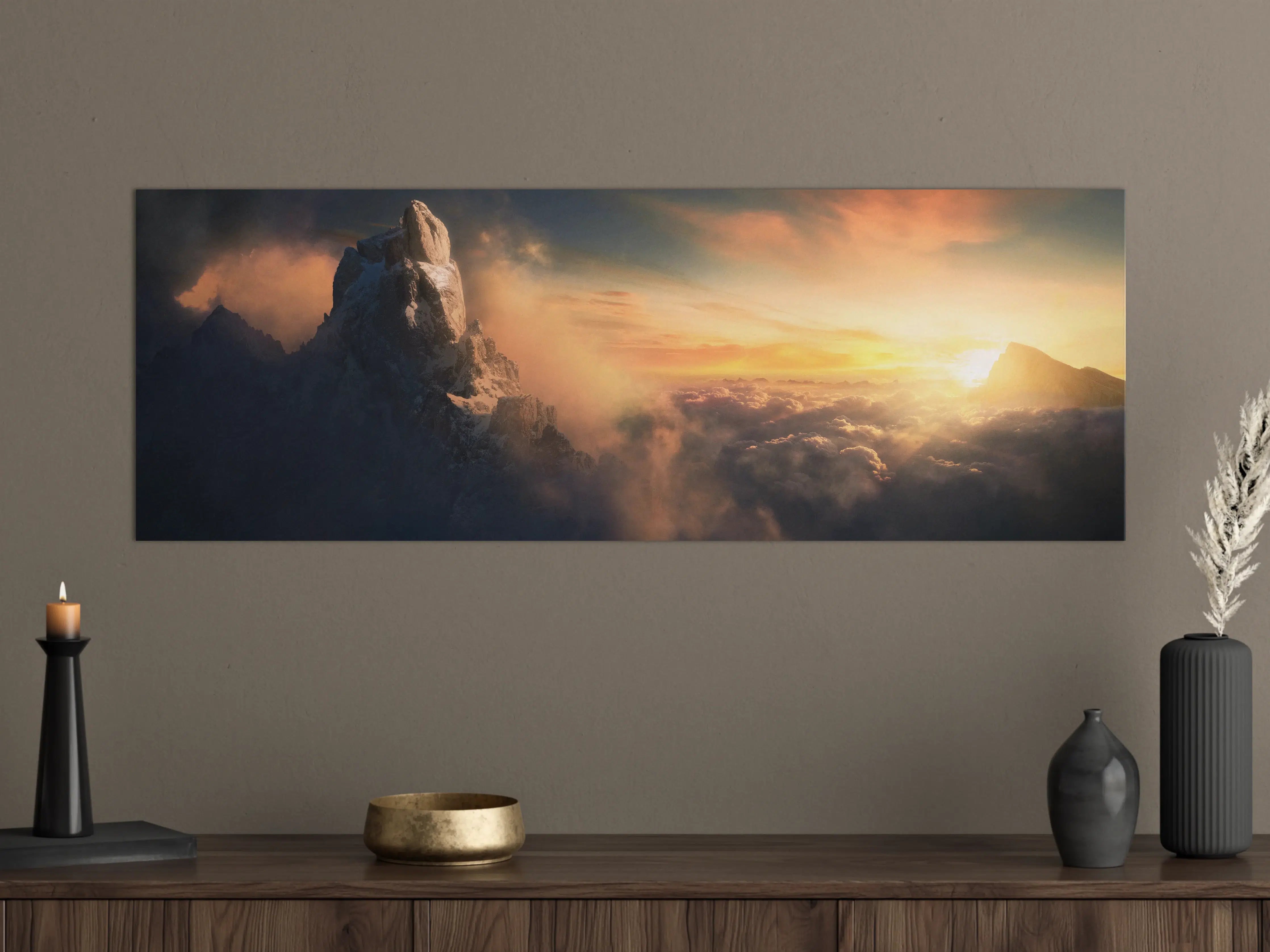 Große Wandbilder - Majestätische Bergwelt im Sonnenaufgang